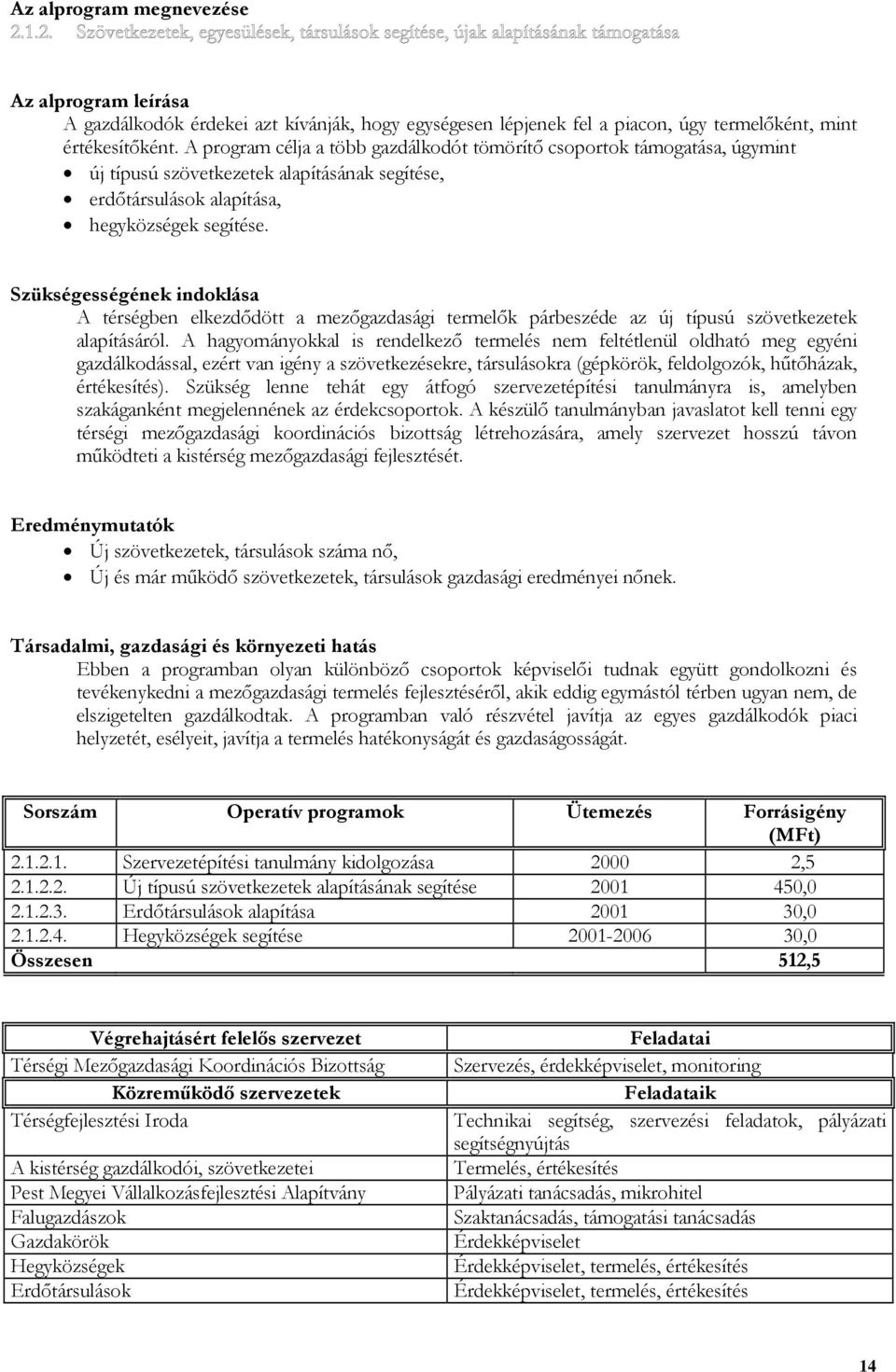 Szükségességének indoklása A térségben elkezdődött a mezőgazdasági termelők párbeszéde az új típusú szövetkezetek alapításáról.