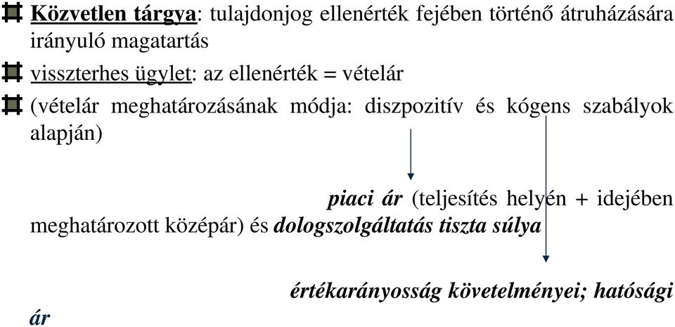 módja: diszpozitív és kógens szabályok alapján) piaci ár (teljesítés helyén + idejében