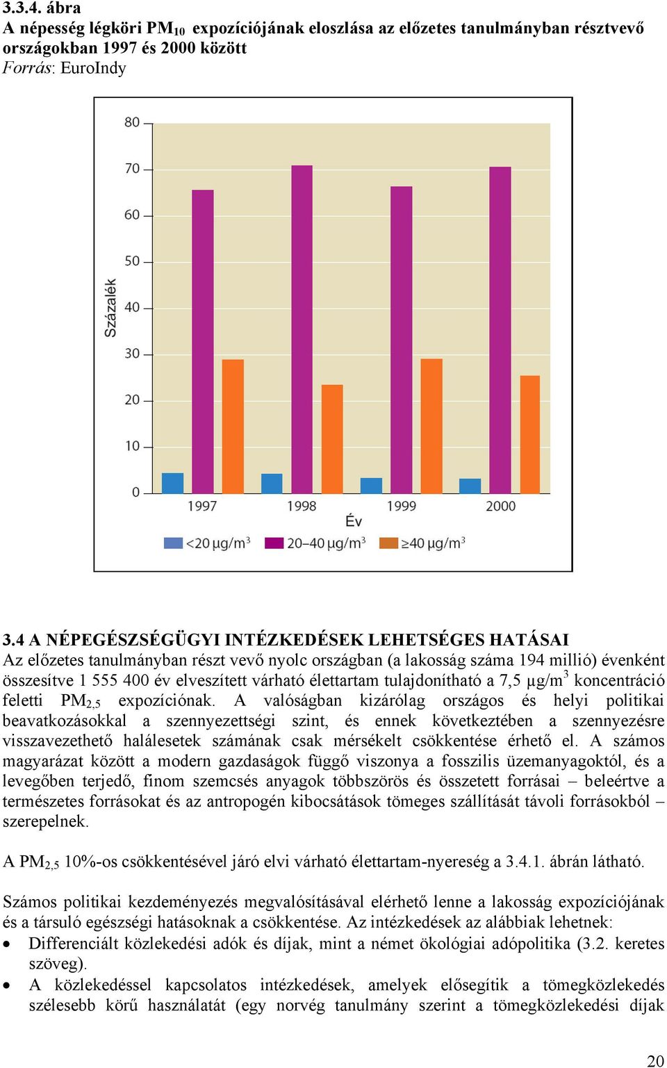 tulajdonítható a 7,5 µg/m 3 koncentráció feletti PM 2,5 expozíciónak.