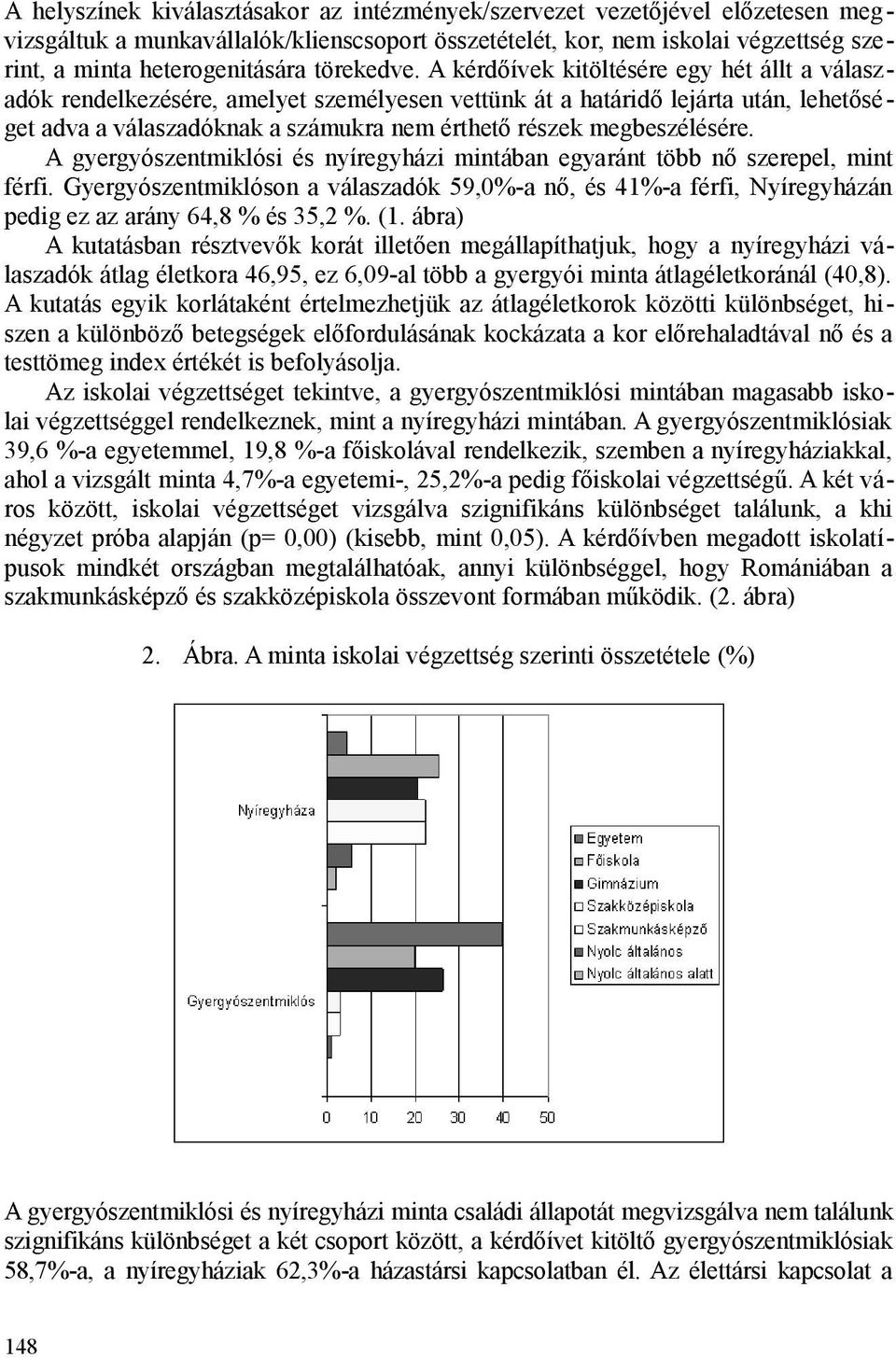 A kérdőívek kitöltésére egy hét állt a válaszadók rendelkezésére, amelyet személyesen vettünk át a határidő lejárta után, lehetőséget adva a válaszadóknak a számukra nem érthető részek megbeszélésére.