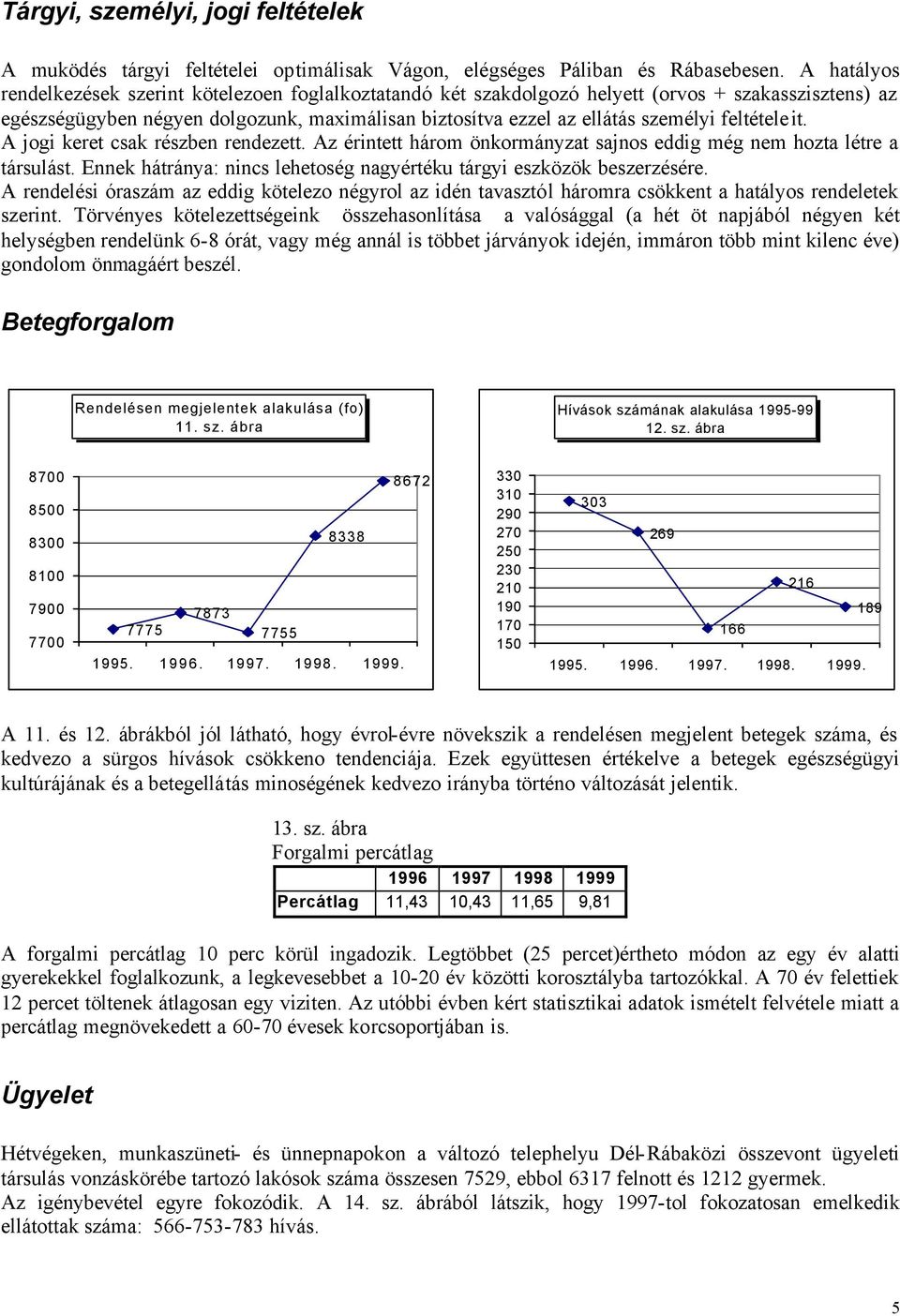 feltételeit. A jogi keret csak részben rendezett. Az érintett három önkormányzat sajnos eddig még nem hozta létre a társulást. Ennek hátránya: nincs lehetoség nagyértéku tárgyi eszközök beszerzésére.