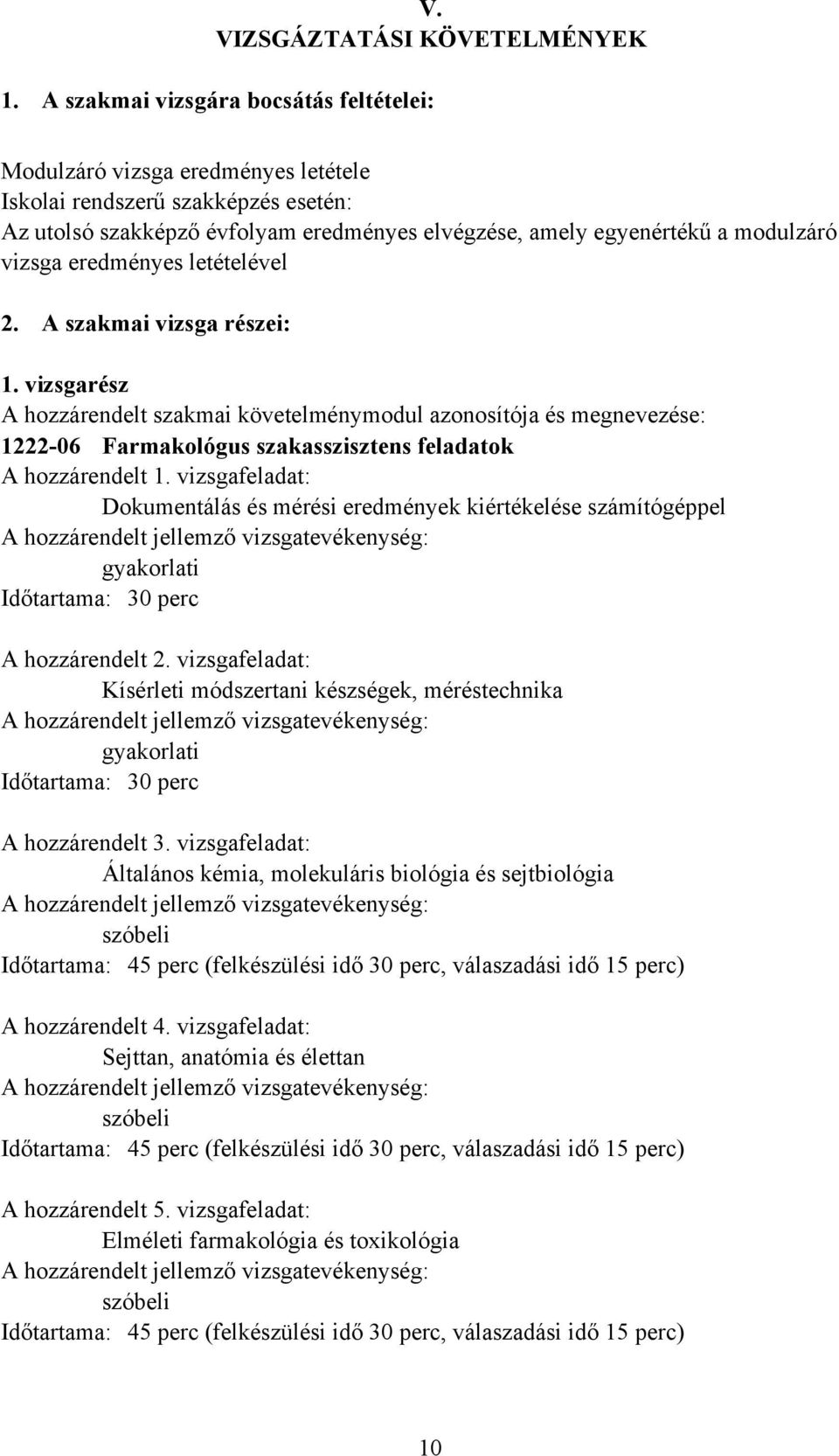 vizsga eredményes letételével 2. A szakmai vizsga részei: 1.