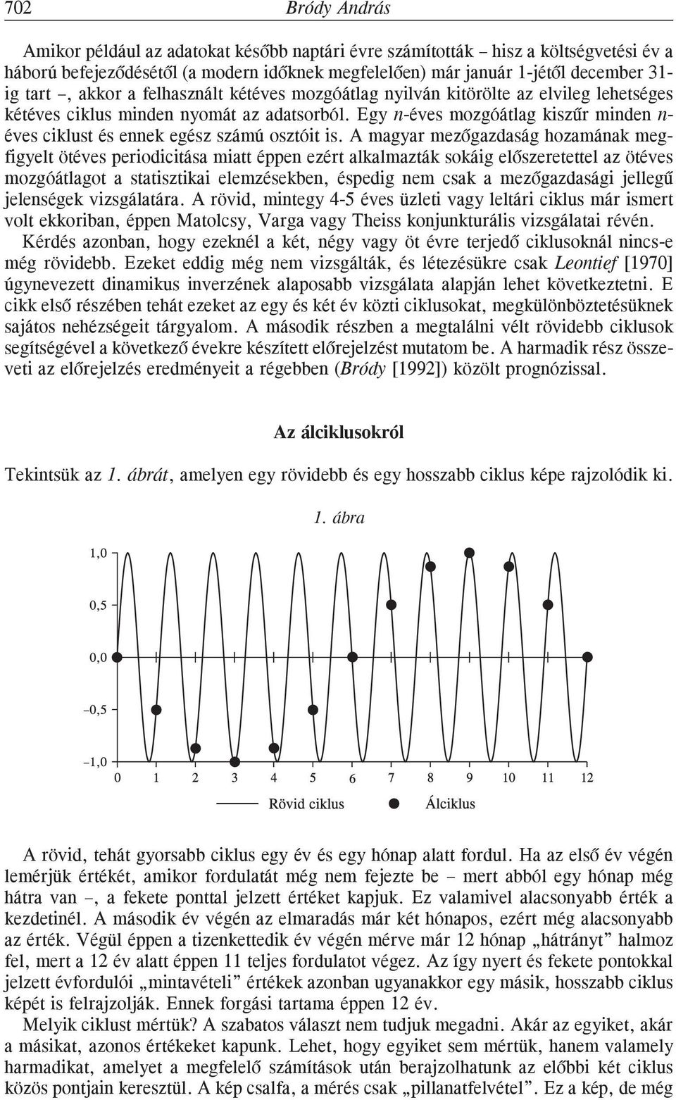 Egy n-éves mozgóátlag kiszûr minden n- éves ciklust és ennek egész számú osztóit is.