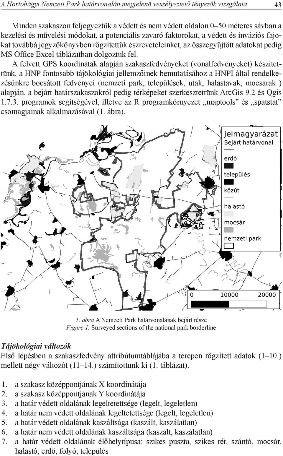 A felvett GPS koordináták alapján szakaszfedvényeket (vonalfedvényeket) készítettünk, a HNP fontosabb tájökológiai jellemzőinek bemutatásához a HNPI által rendelkezésünkre bocsátott fedvényei