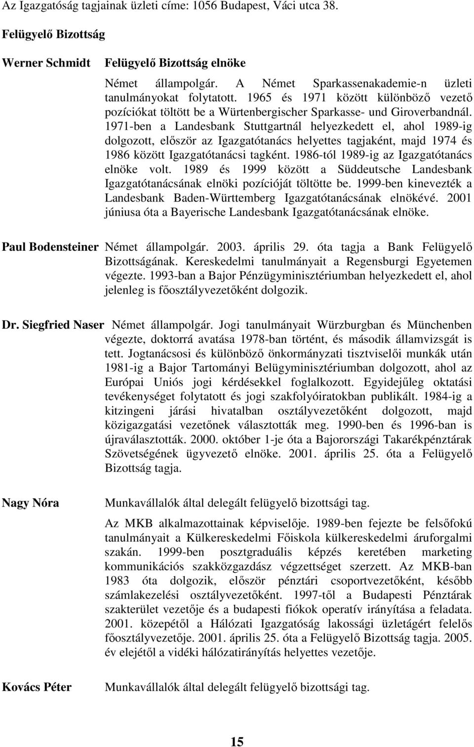 1971-ben a Landesbank Stuttgartnál helyezkedett el, ahol 1989-ig dolgozott, elıször az Igazgatótanács helyettes tagjaként, majd 1974 és 1986 között Igazgatótanácsi tagként.