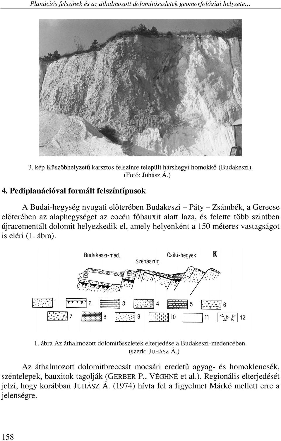 újracementált dolomit helyezkedik el, amely helyenként a 150 méteres vastagságot is eléri (1. ábra). 1. ábra Az áthalmozott dolomitösszletek elterjedése a Budakeszi-medencében. (szerk: JUHÁSZ Á.