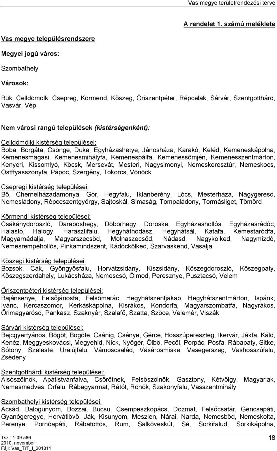 rangú települések (kistérségenként): Celldömölki kistérség települései: Boba, Borgáta, Csönge, Duka, Egyházashetye, Jánosháza, Karakó, Keléd, Kemeneskápolna, Kemenesmagasi, Kemenesmihályfa,