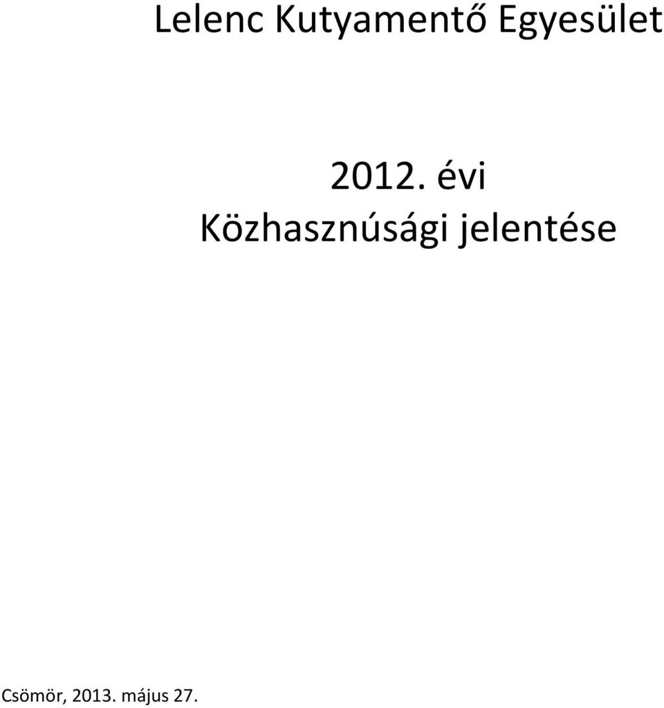 évi Közhasznúsági