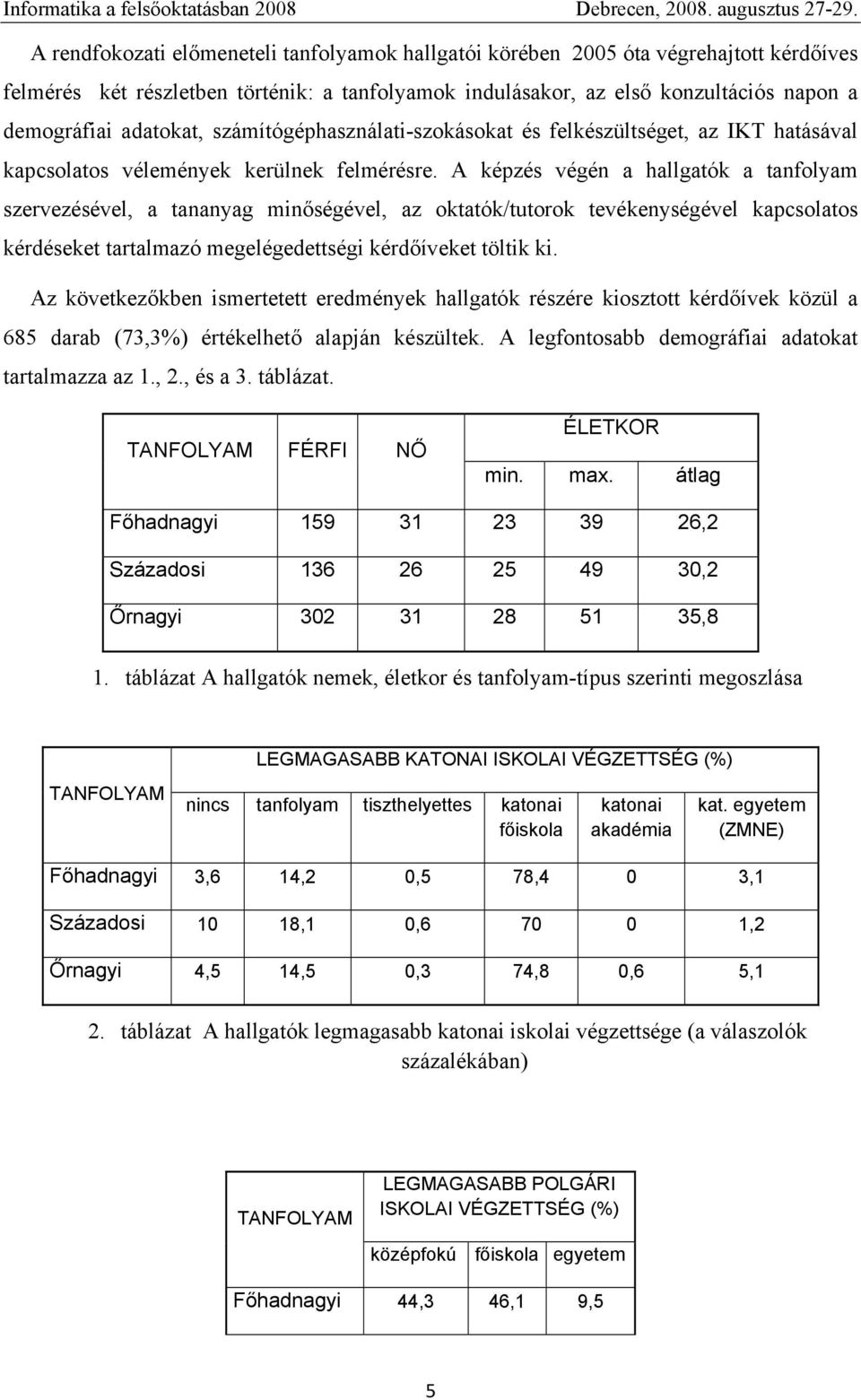 A képzés végén a hallgatók a tanfolyam szervezésével, a tananyag minőségével, az oktatók/tutorok tevékenységével kapcsolatos kérdéseket tartalmazó megelégedettségi kérdőíveket töltik ki.