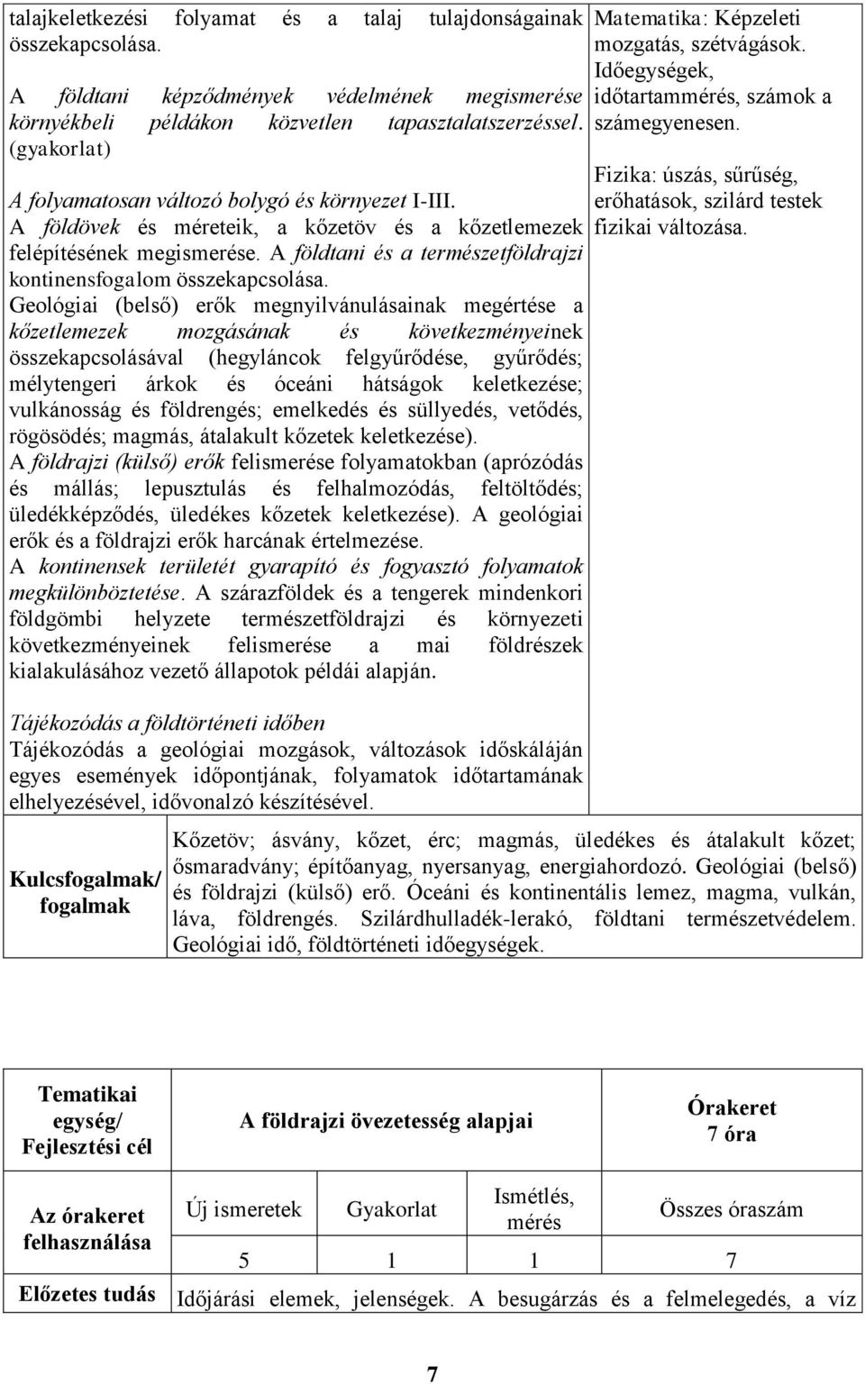 A földtani és a természetföldrajzi kontinensfogalom összekapcsolása.