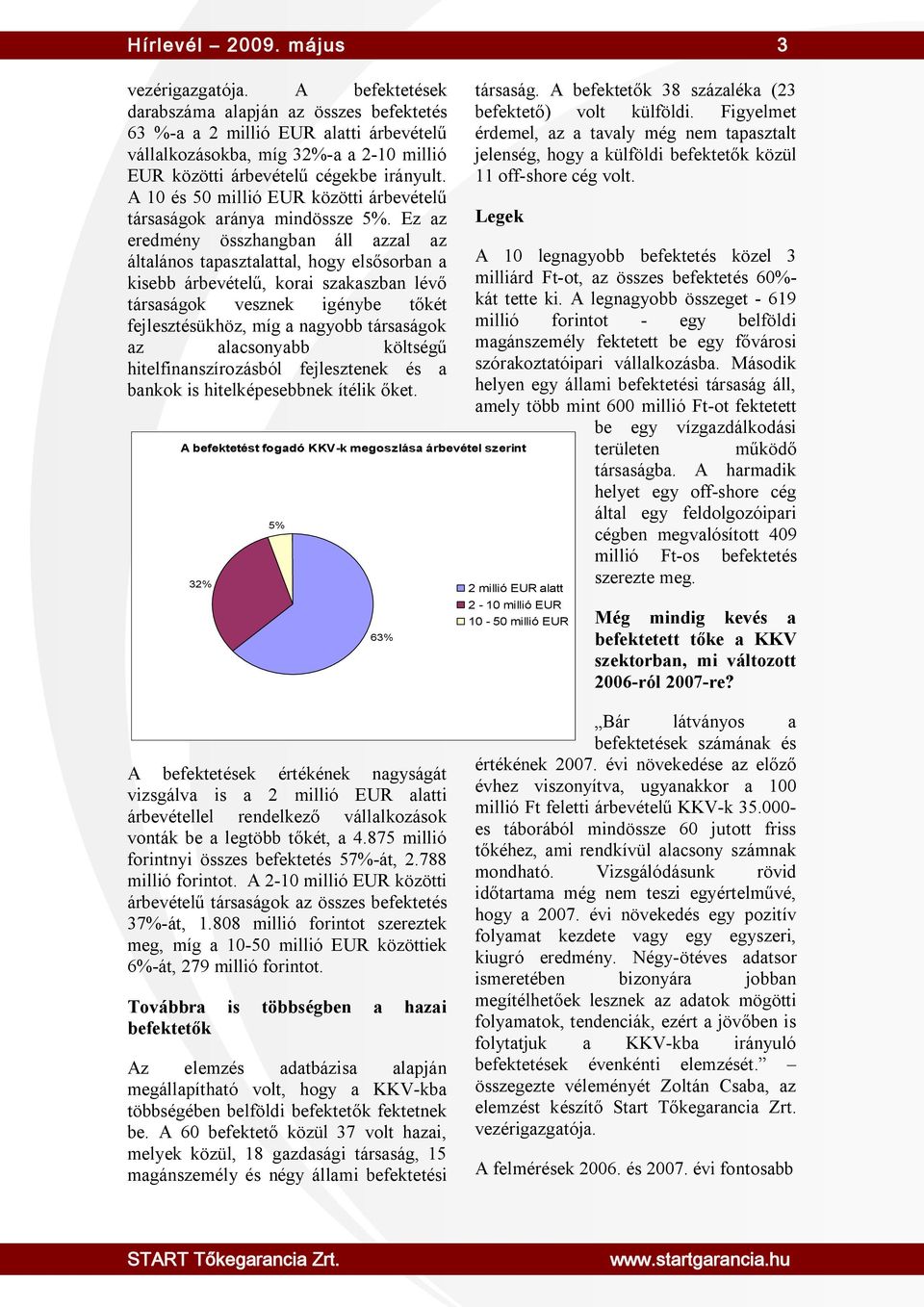 A 10 és 50 millió EUR közötti árbevételű társaságok aránya mindössze 5%.