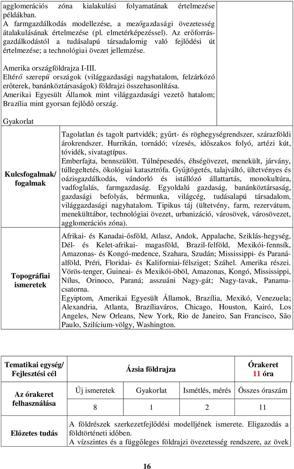 Eltérő szerepű országok (világgazdasági nagyhatalom, felzárkózó erőterek, banánköztársaságok) földrajzi összehasonlítása.