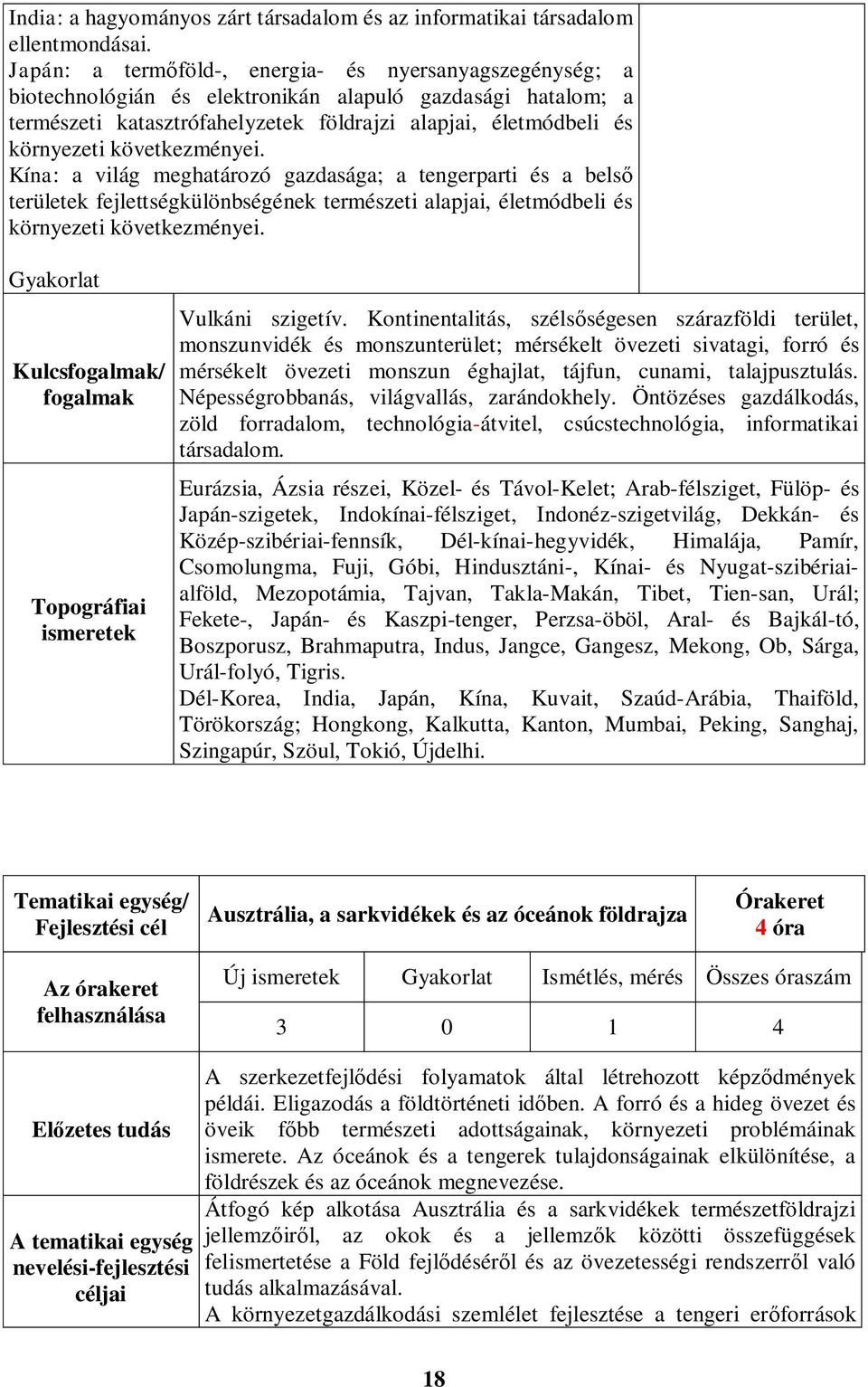 következményei. Kína: a világ meghatározó gazdasága; a tengerparti és a belső területek fejlettségkülönbségének természeti alapjai, életmódbeli és környezeti következményei.