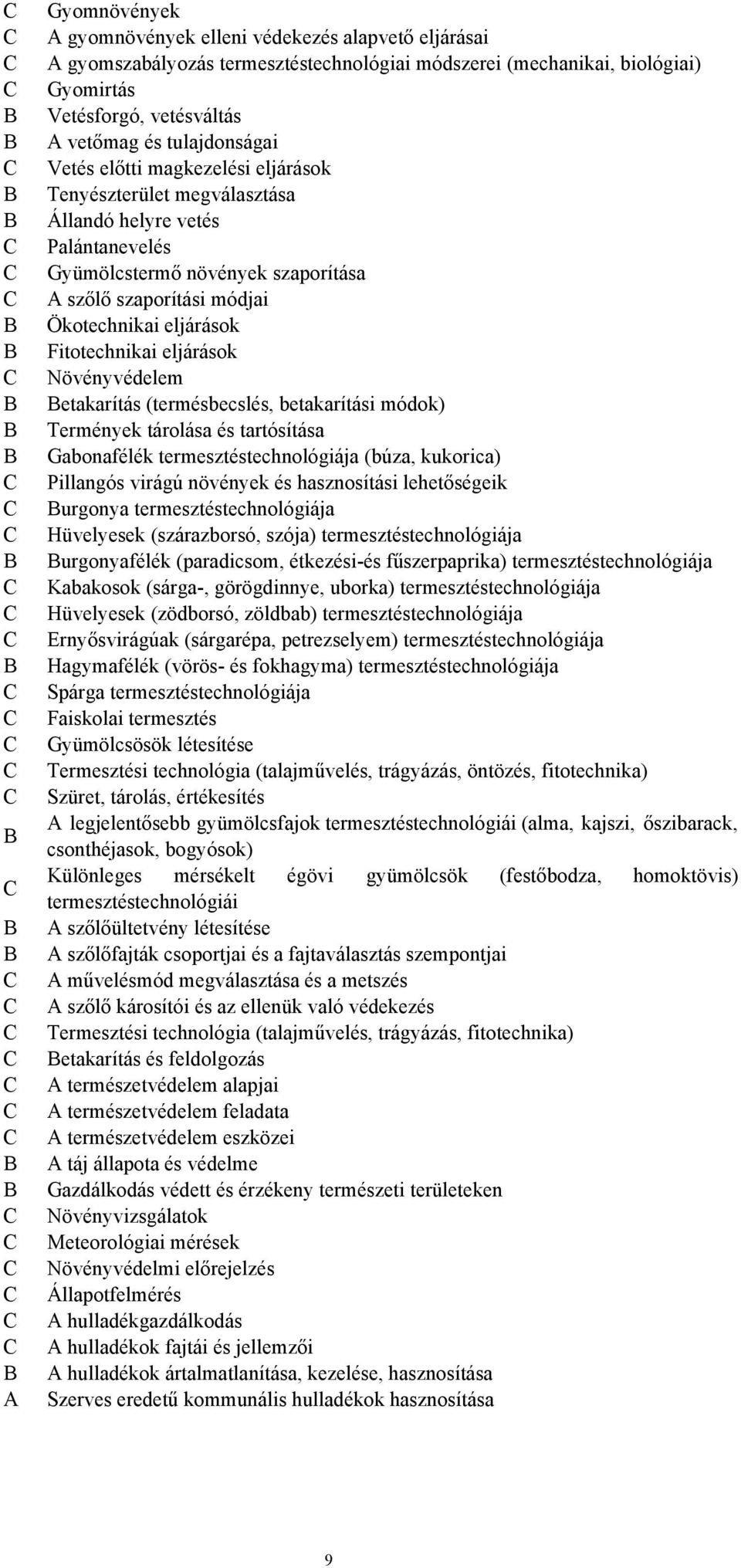 vetés Palántanevelés Gyümölcstermő növények szaporítása A szőlő szaporítási módjai Ökotechnikai eljárások Fitotechnikai eljárások Növényvédelem Betakarítás (termésbecslés, betakarítási módok)