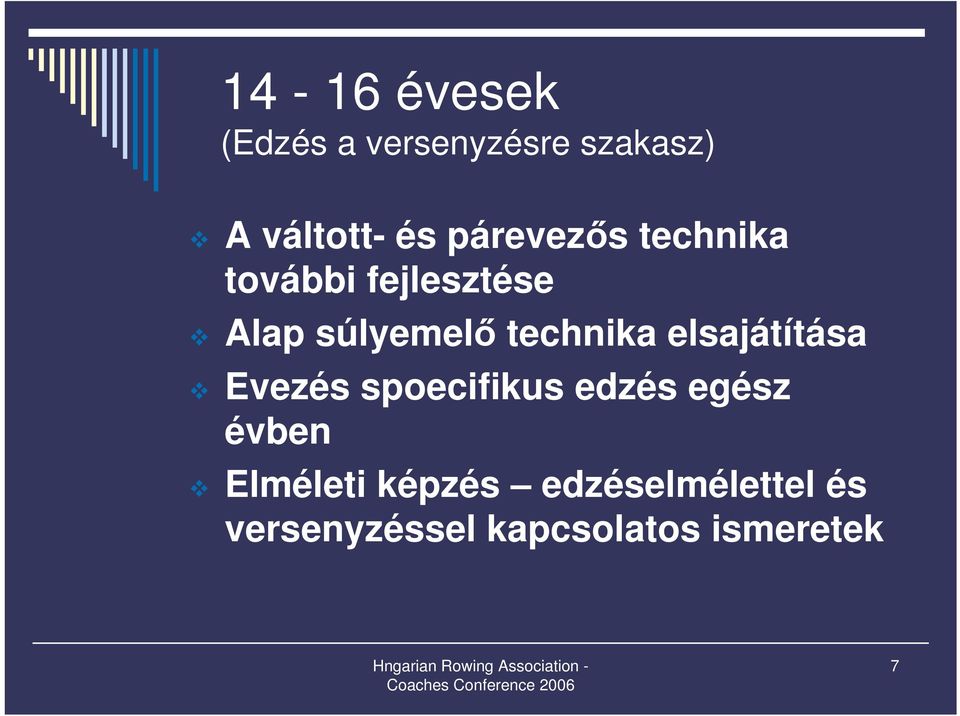 elsajátítása Evezés spoecifikus edzés egész évben Elméleti