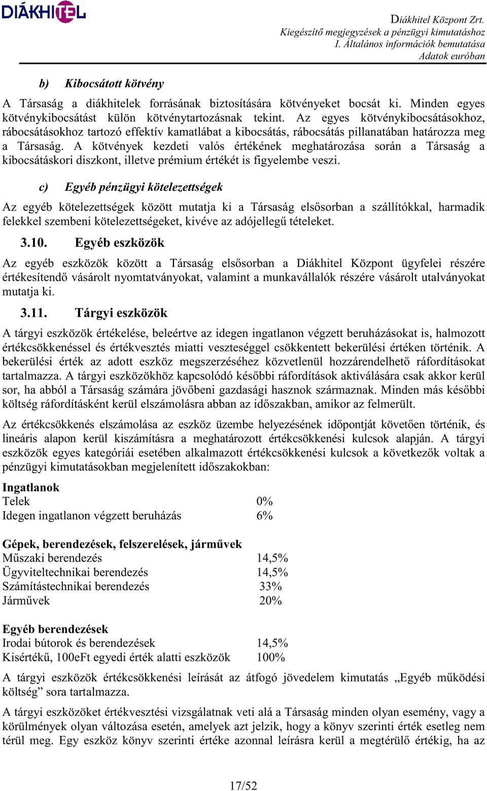 Az egyes kötvénykibocsátásokhoz, rábocsátásokhoz tartozó effektív kamatlábat a kibocsátás, rábocsátás pillanatában határozza meg a Társaság.