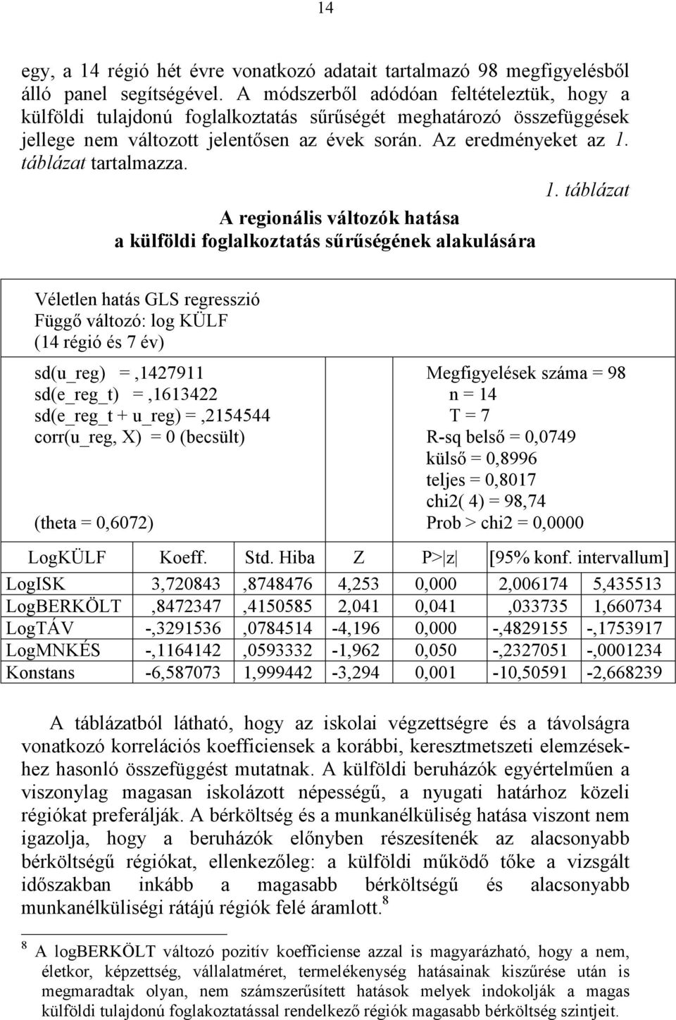 táblázat tartalmazza. 1.