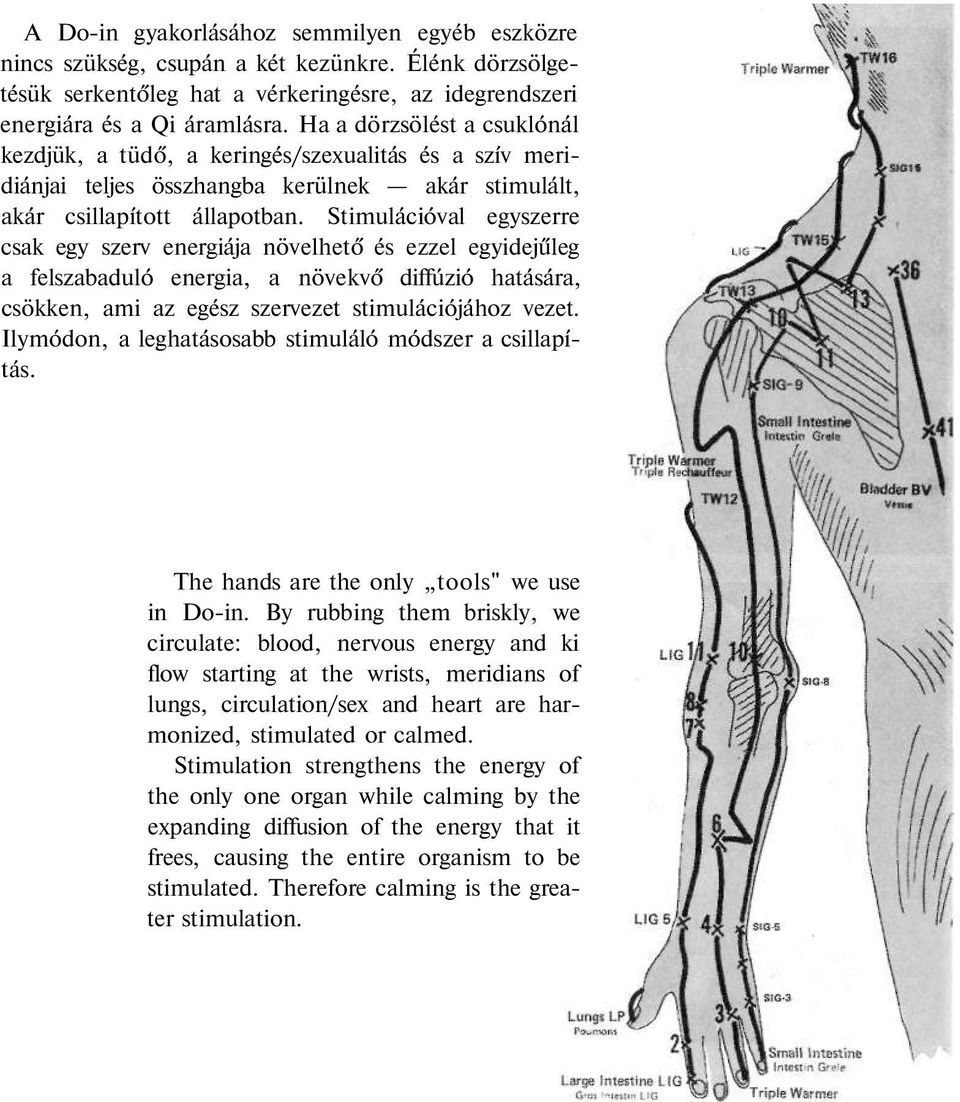 Stimulációval egyszerre csak egy szerv energiája növelhet és ezzel egyidejűleg a felszabaduló energia, a növekv diffúzió hatására, csökken, ami az egész szervezet stimulációjához vezet.