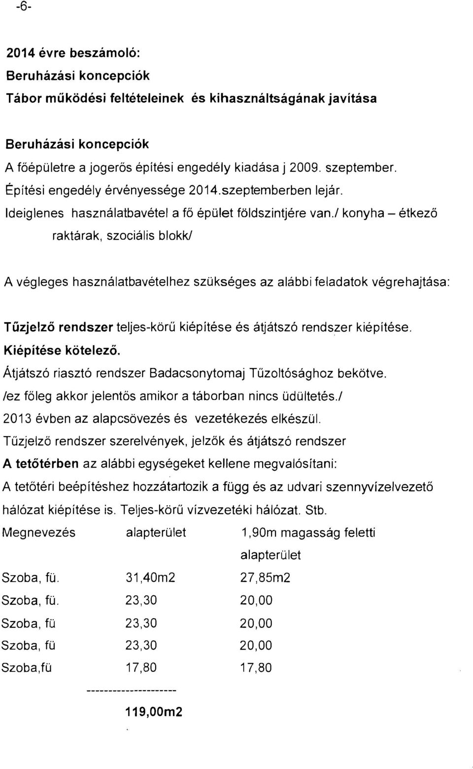 ! konyha - etkezo raktarak, szocialis blokk/ A veqleqes hasznalatbavetelhez szukseqes az alabbi feladatok veqrehajtasa: Tuzjelzo rendszer telies-koru kiepitese es atjatszo rendszer kiepitese.