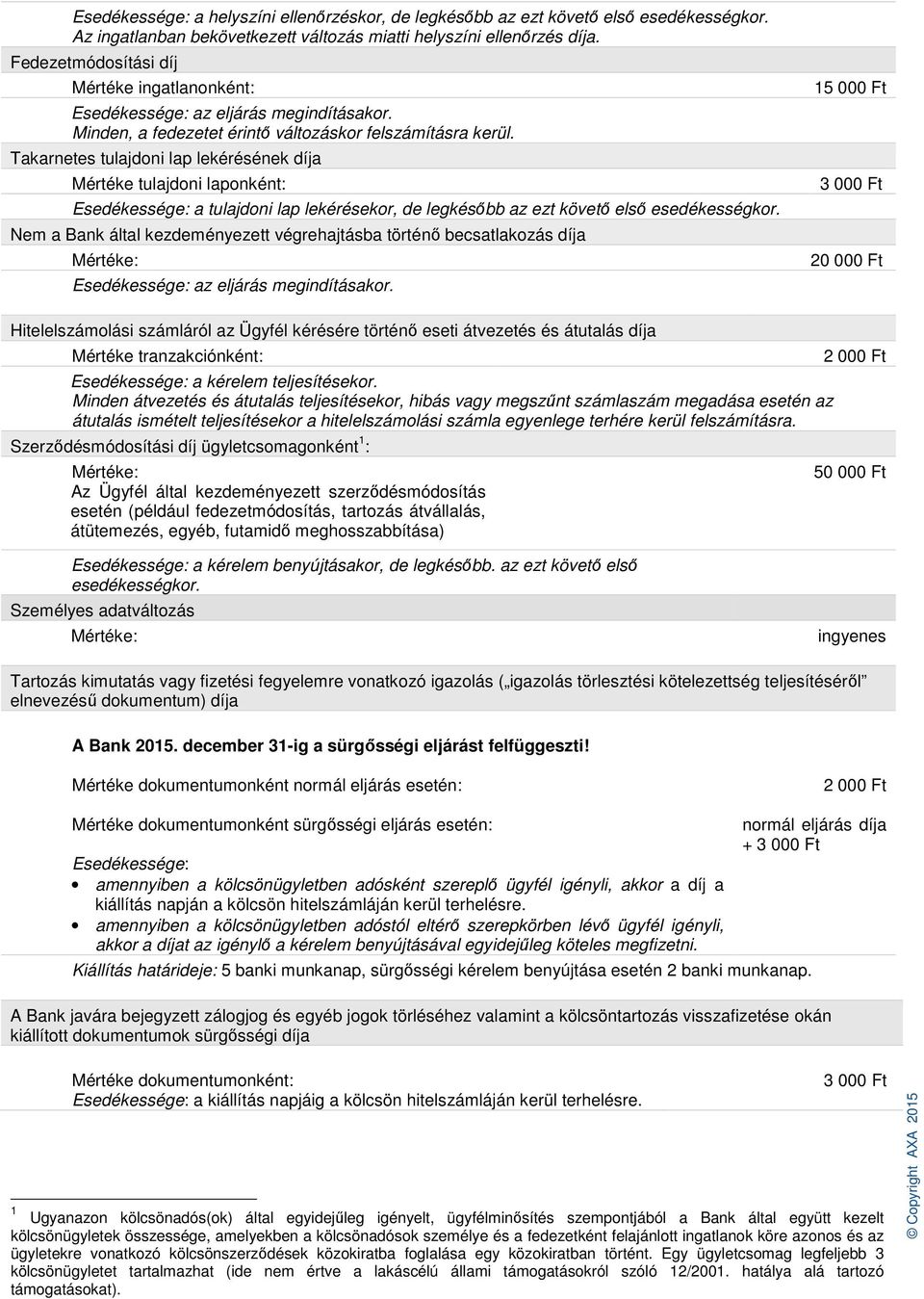 Takarnetes tulajdoni lap lekérésének díja Mértéke tulajdoni laponként: Esedékessége: a tulajdoni lap lekérésekor, de legkésőbb az ezt követő első esedékességkor.