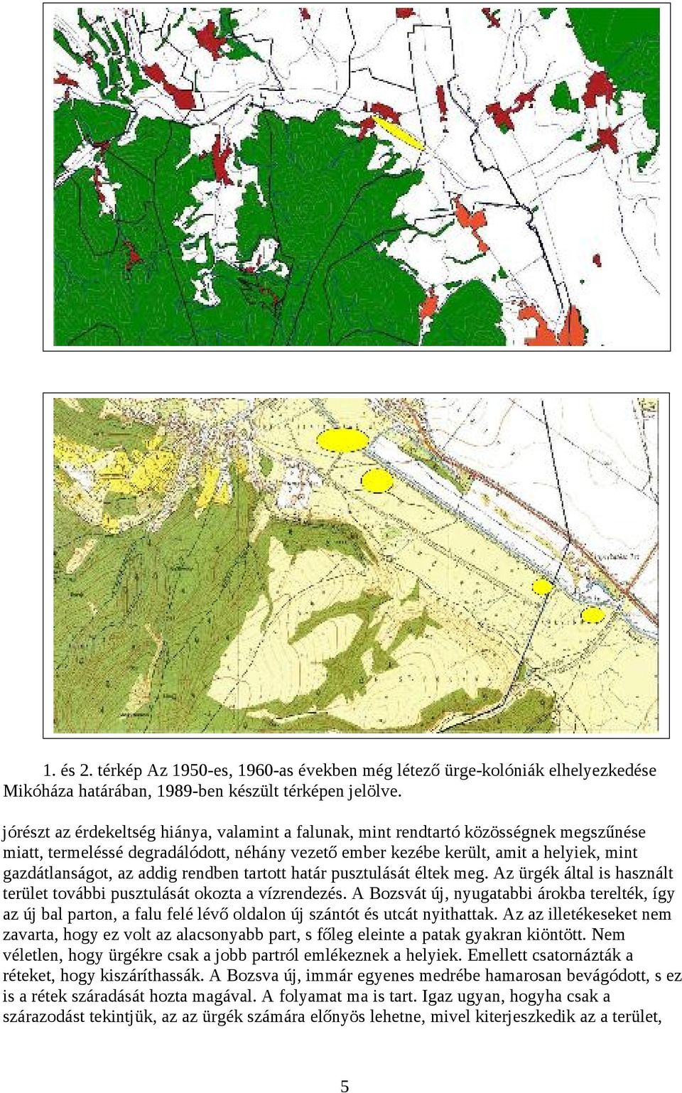 addig rendben tartott határ pusztulását éltek meg. Az ürgék által is használt terület további pusztulását okozta a vízrendezés.