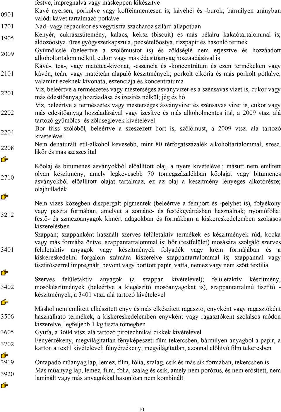 hasonló termék 2009 Gyümölcslé (beleértve a szőlőmustot is) és zöldséglé nem erjesztve és hozzáadott alkoholtartalom nélkül, cukor vagy más édesítőanyag hozzáadásával is Kávé-, tea-, vagy