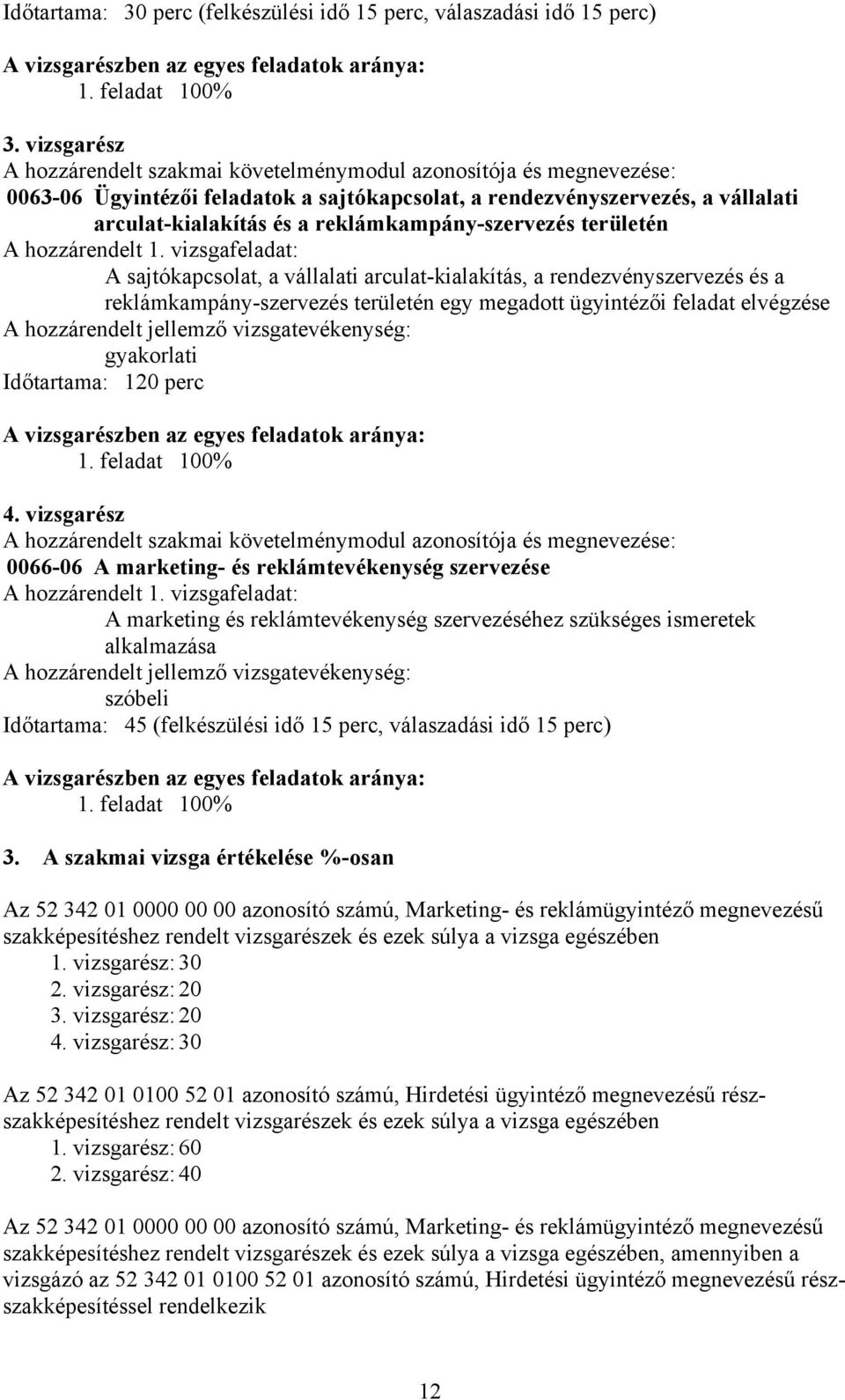 reklámkampány-szervezés területén A hozzárendelt 1.