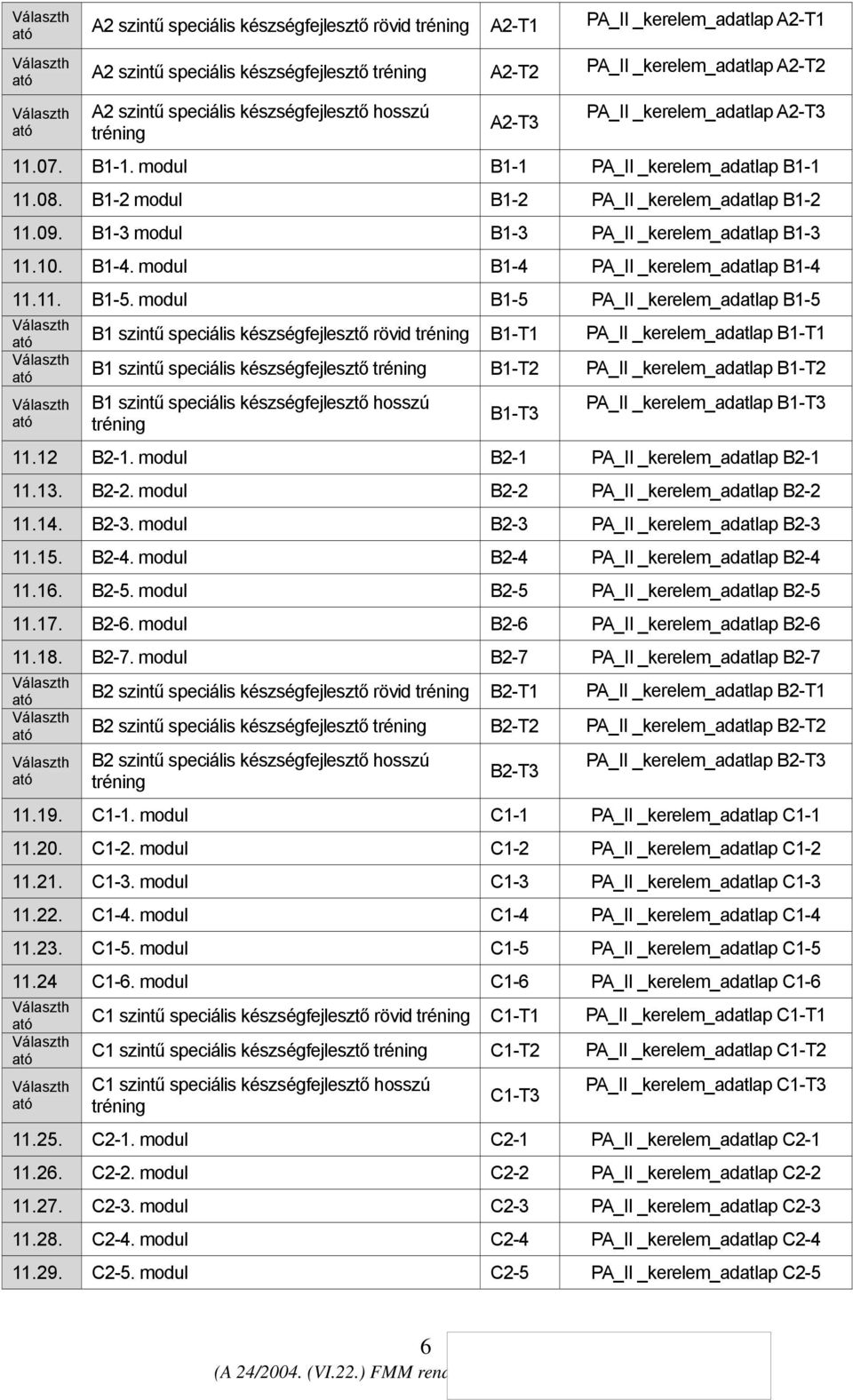 B1-3 modul B1-3 PA_II _kerelem_adatlap B1-3 11.10. B1-4. modul B1-4 PA_II _kerelem_adatlap B1-4 11.11. B1-5.