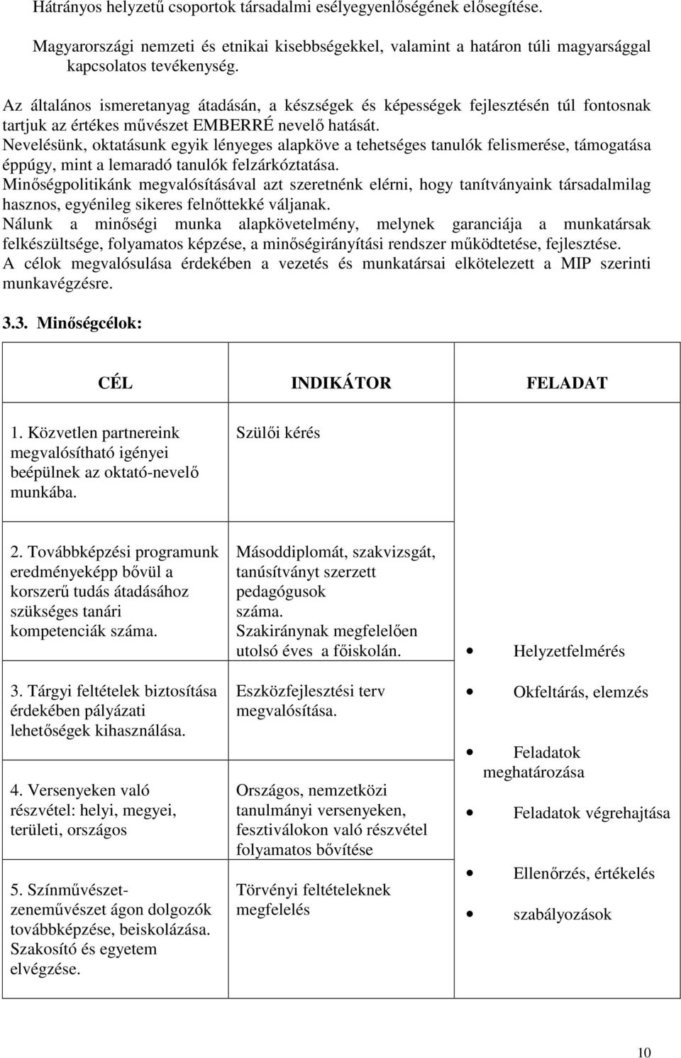 Nevelésünk, oktatásunk egyik lényeges alapköve a tehetséges tanulók felismerése, támogatása éppúgy, mint a lemaradó tanulók felzárkóztatása.