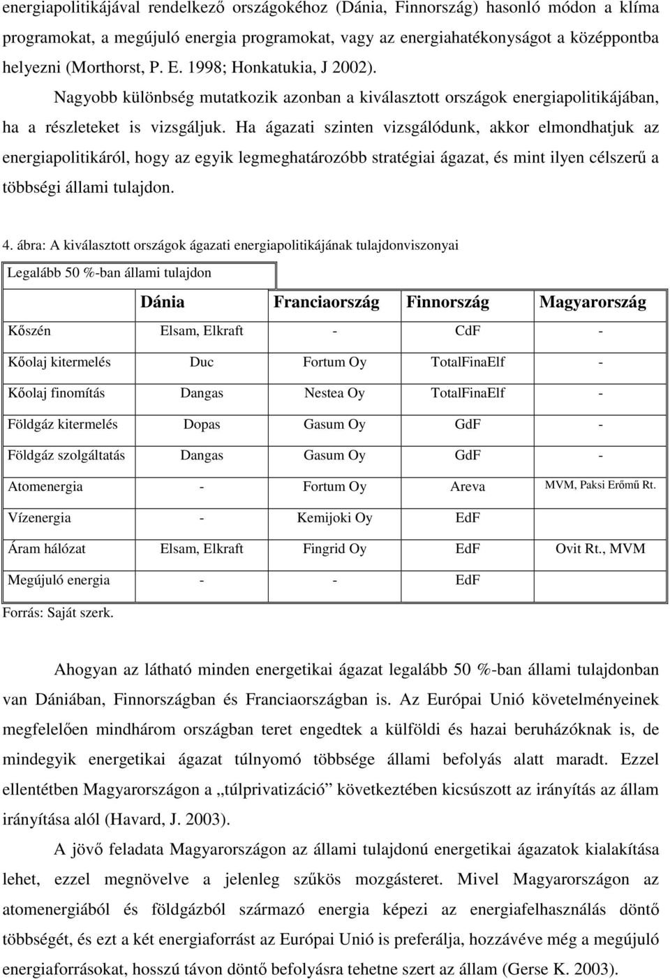 Ha ágazati szinten vizsgálódunk, akkor elmondhatjuk az energiapolitikáról, hogy az egyik legmeghatározóbb stratégiai ágazat, és mint ilyen célszer a többségi állami tulajdon. 4.