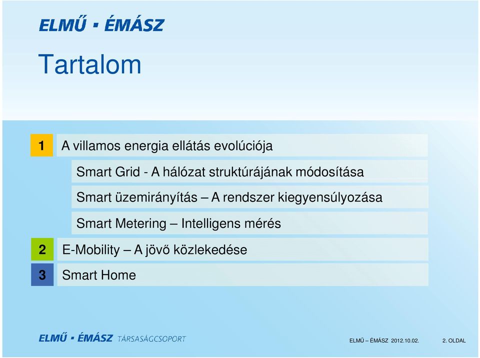 üzemirányítás A rendszer kiegyensúlyozása Smart Metering