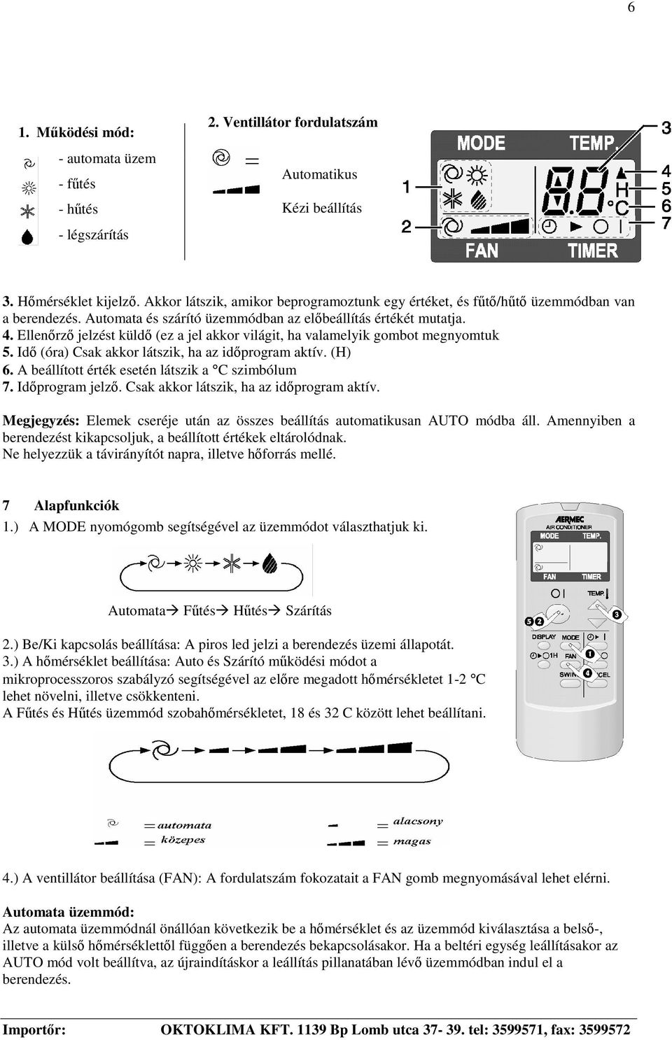 Ellenrz jelzést küld (ez a jel akkor világit, ha valamelyik gombot megnyomtuk 5. Id (óra) Csak akkor látszik, ha az idprogram aktív. (H) 6. A beállított érték esetén látszik a C szimbólum 7.