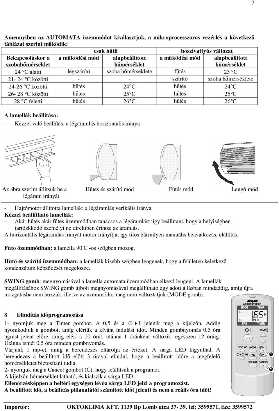 26-28 C közötti htés 25 C htés 25 C 28 C feletti htés 26 C htés 26 C A lamellák beállítása: - Kézzel való beállítás: a légáramlás horizontális iránya Az ábra szerint állítsuk be a Htés és szárító mód