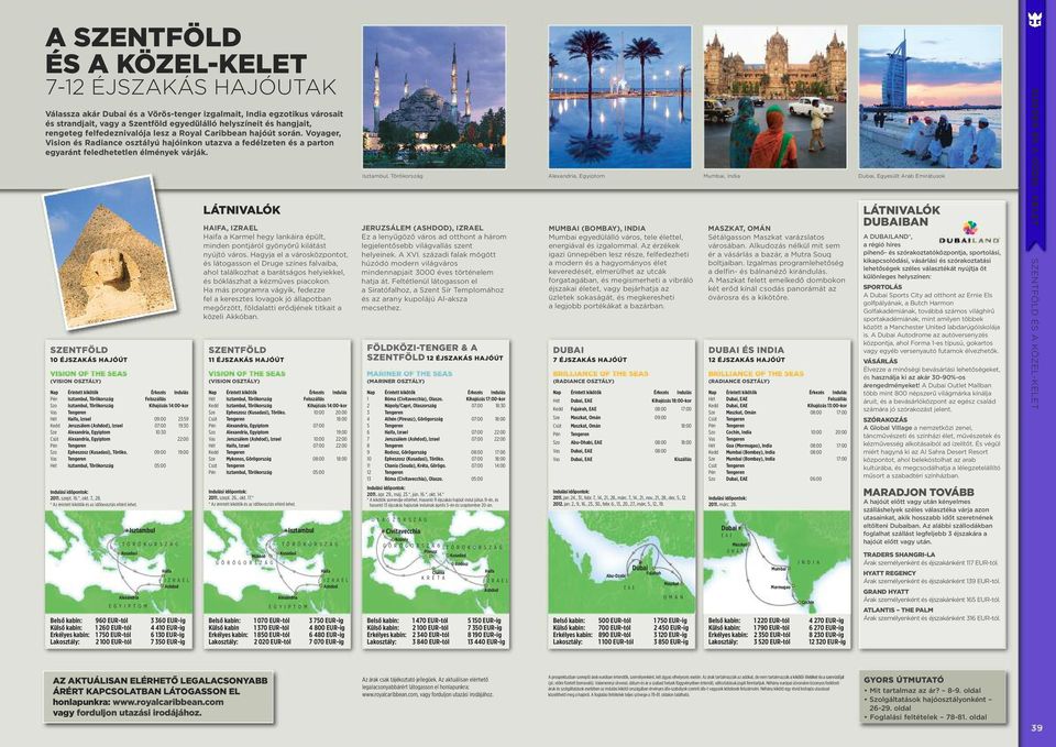 szentföld 10 éjszakás hajóút (Vision osztály) Pén Isztambul, Törökország Felsszállás Szo Isztambul, Törökország Kihajózás 14:00-kor Hét Haifa, Izrael 09:00 23:59 Kedd Jeruzsálem (Ashdod), Izrael