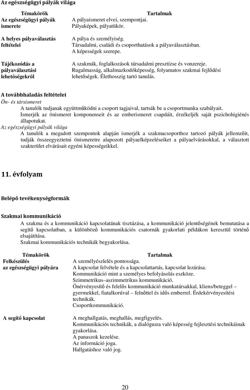 Rugalmasság, alkalmazkodóképesség, folyamatos szakmai fejlıdési lehetıségek. Élethosszig tartó tanulás.