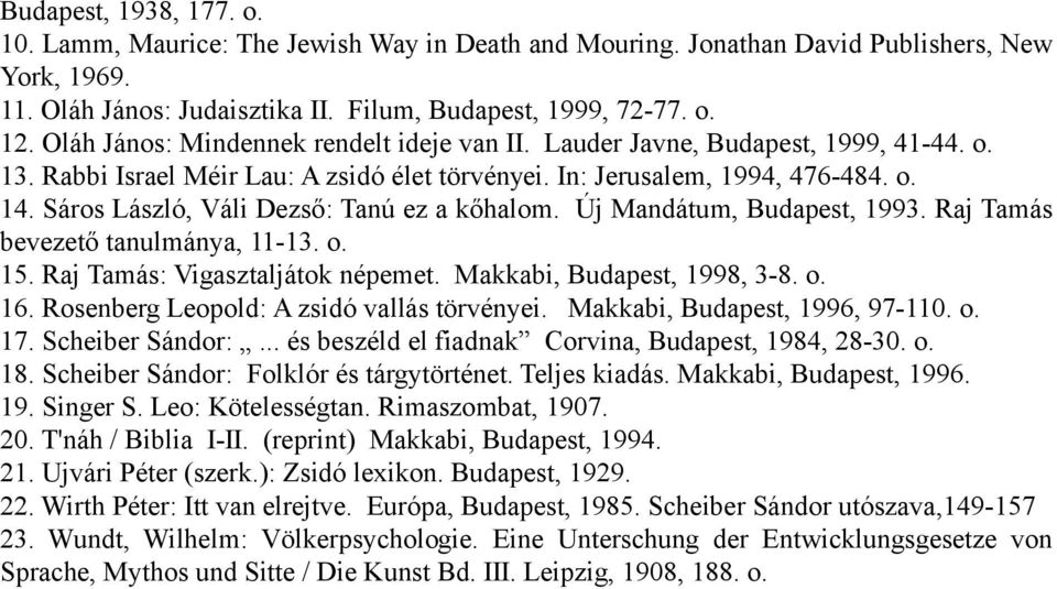 Sáros László, Váli Dezső: Tanú ez a kőhalom. Új Mandátum, Budapest, 1993. Raj Tamás bevezető tanulmánya, 11-13. o. 15. Raj Tamás: Vigasztaljátok népemet. Makkabi, Budapest, 1998, 3-8. o. 16.