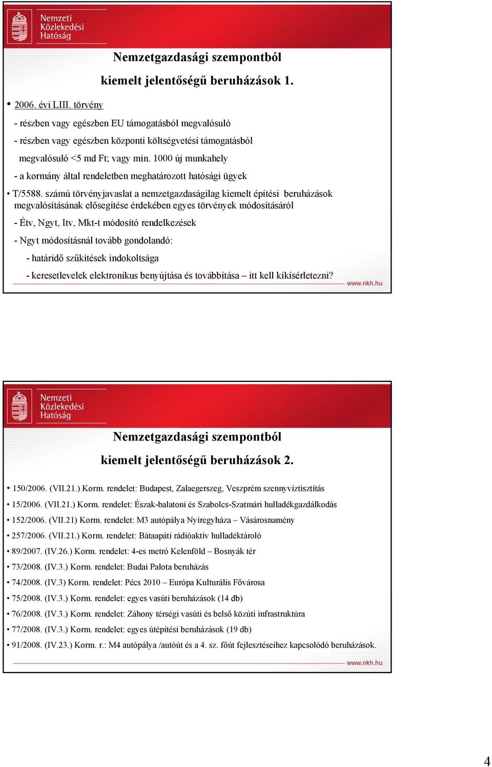 1000 új munkahely - a kormány által rendeletben meghatározott hatósági ügyek T/5588.