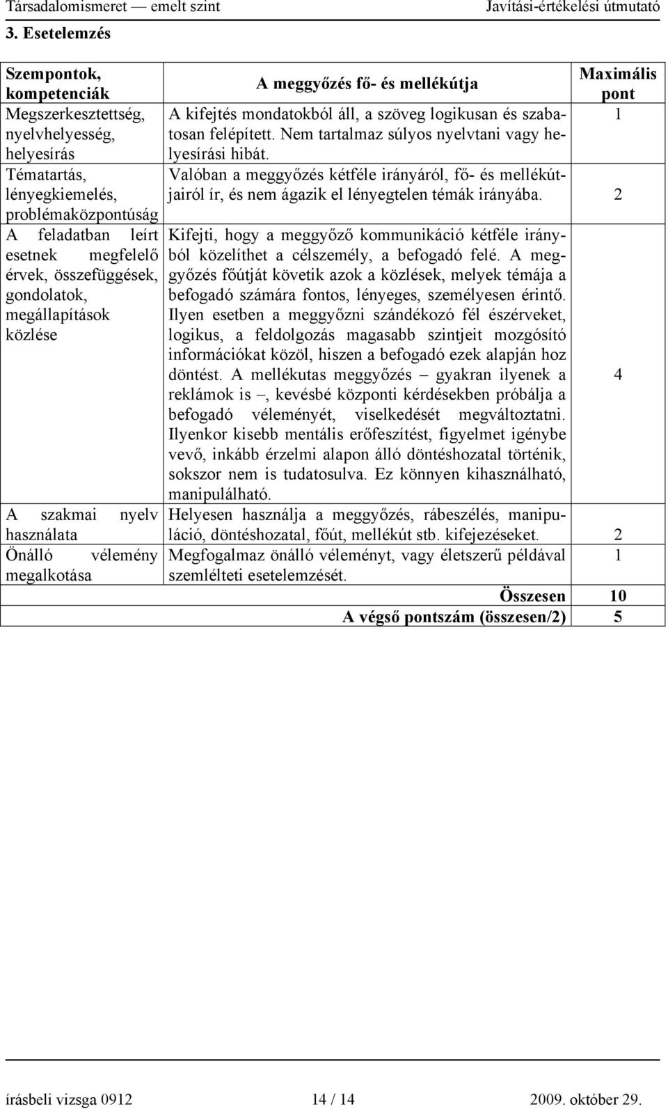 Valóban a meggyőzés kétféle irányáról, fő- és mellékútjairól ír, és nem ágazik el lényegtelen témák irányába.