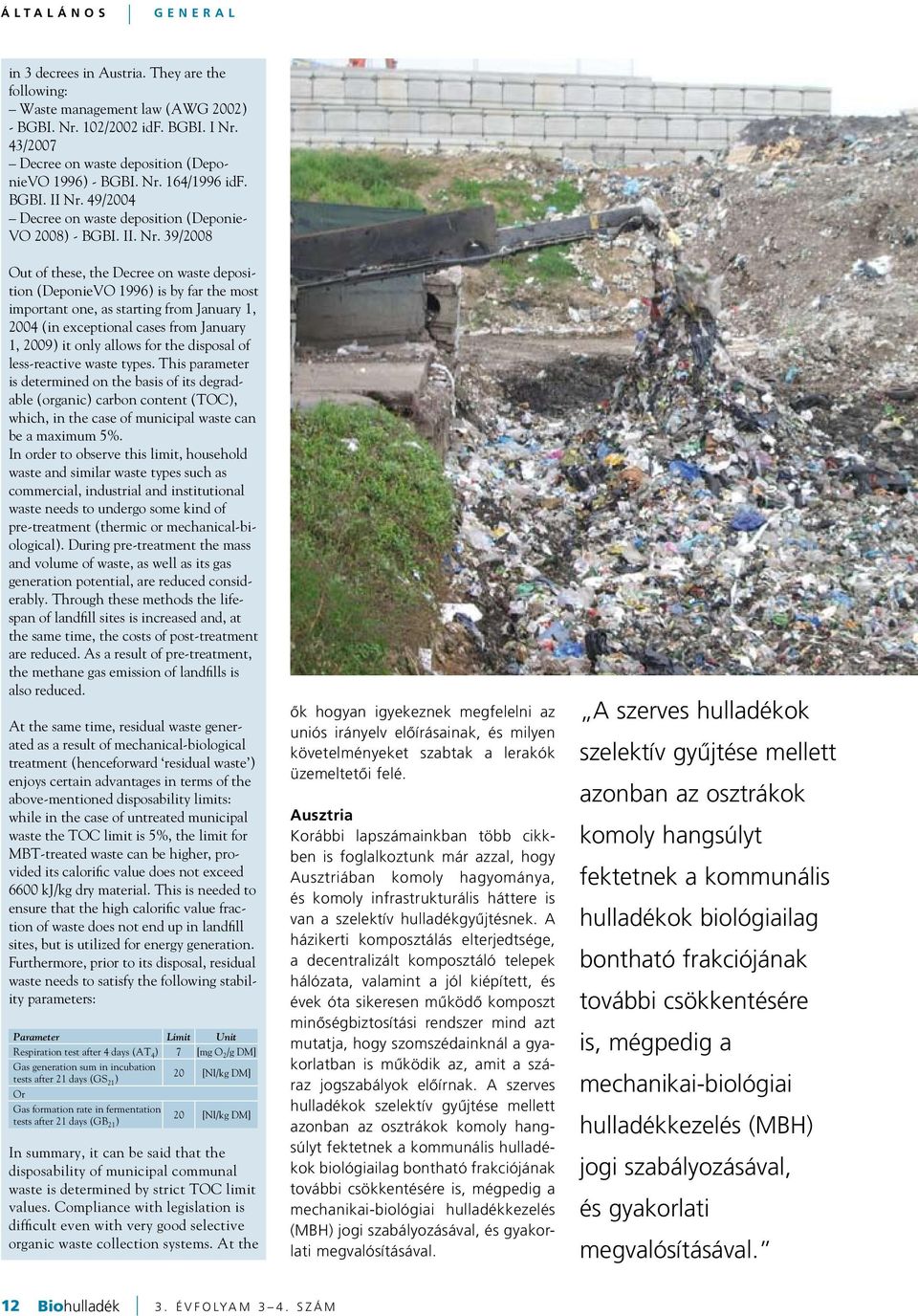 49/2004 Decree on waste deposition (Deponie- VO 2008) - BGBI. II. Nr.