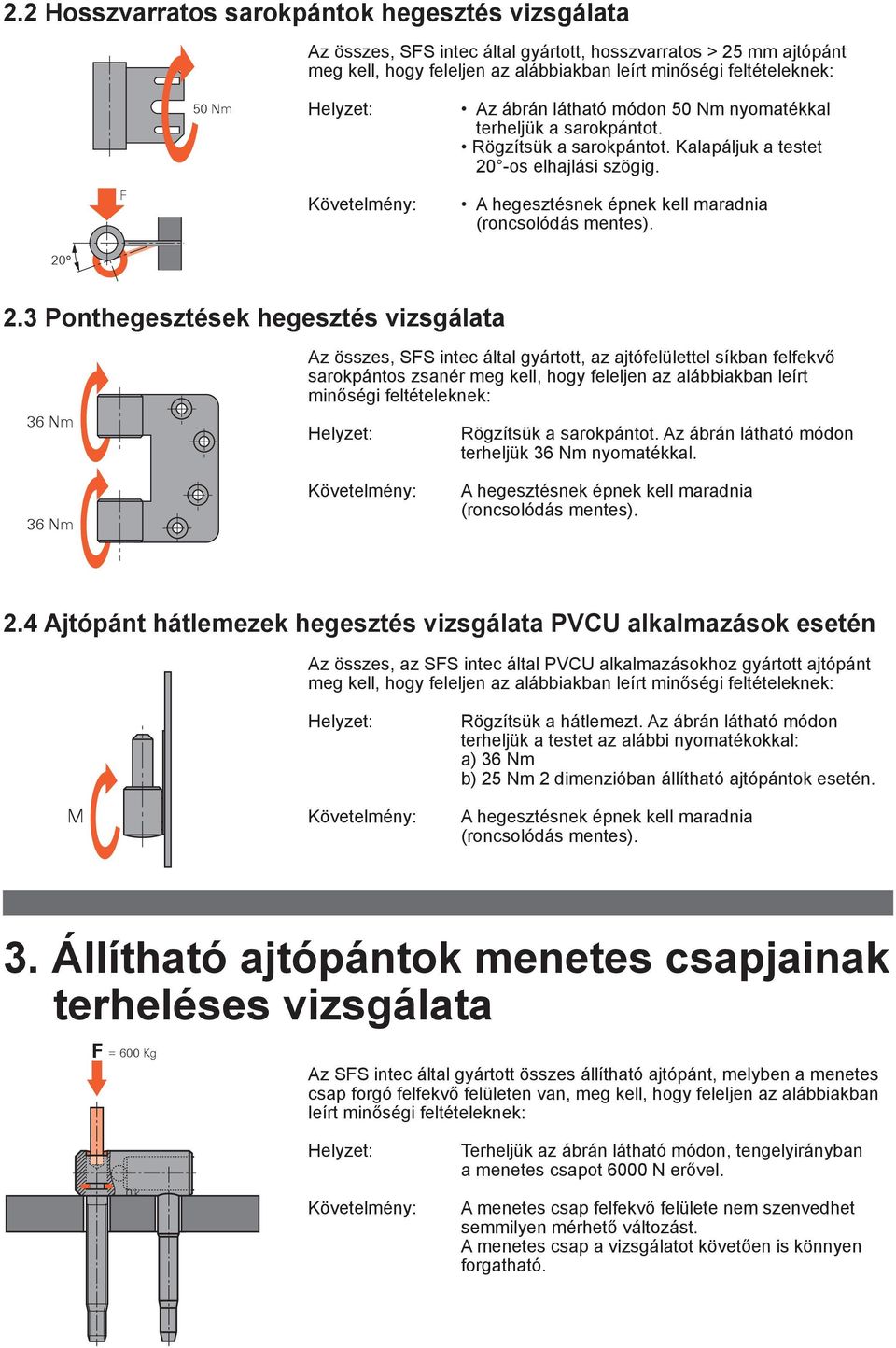 A hegesztésnek épnek kell maradnia (roncsolódás mentes). 20 2.