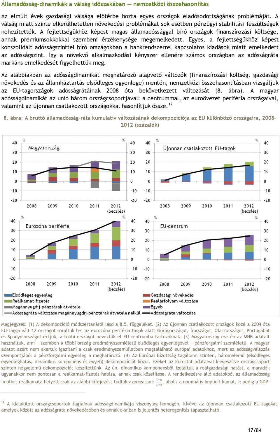 A fejlettségükhöz képest magas államadóssággal bíró országok finanszírozási költsége, annak prémiumsokkokkal szembeni érzékenysége megemelkedett.