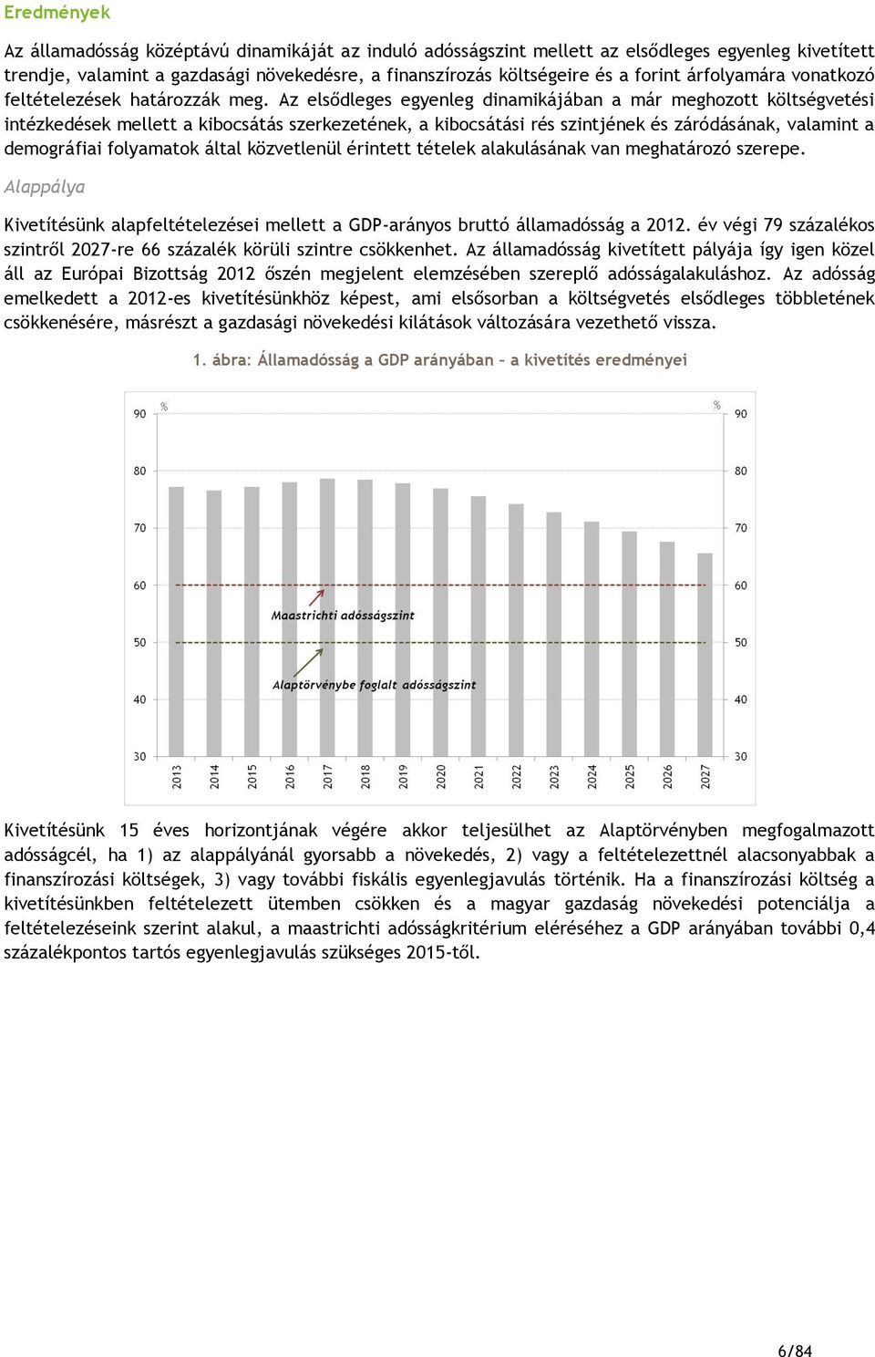 Az elsődleges egyenleg dinamikájában a már meghozott költségvetési intézkedések mellett a kibocsátás szerkezetének, a kibocsátási rés szintjének és záródásának, valamint a demográfiai folyamatok