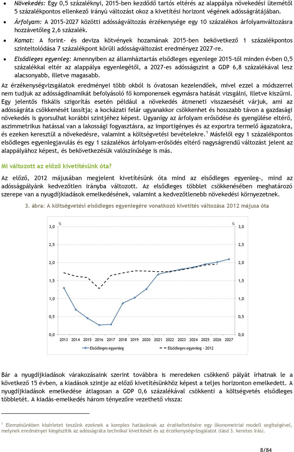 Kamat: A forint- és deviza kötvények hozamának 215-ben bekövetkező 1 százalékpontos szinteltolódása 7 százalékpont körüli adósságváltozást eredményez 227-re.