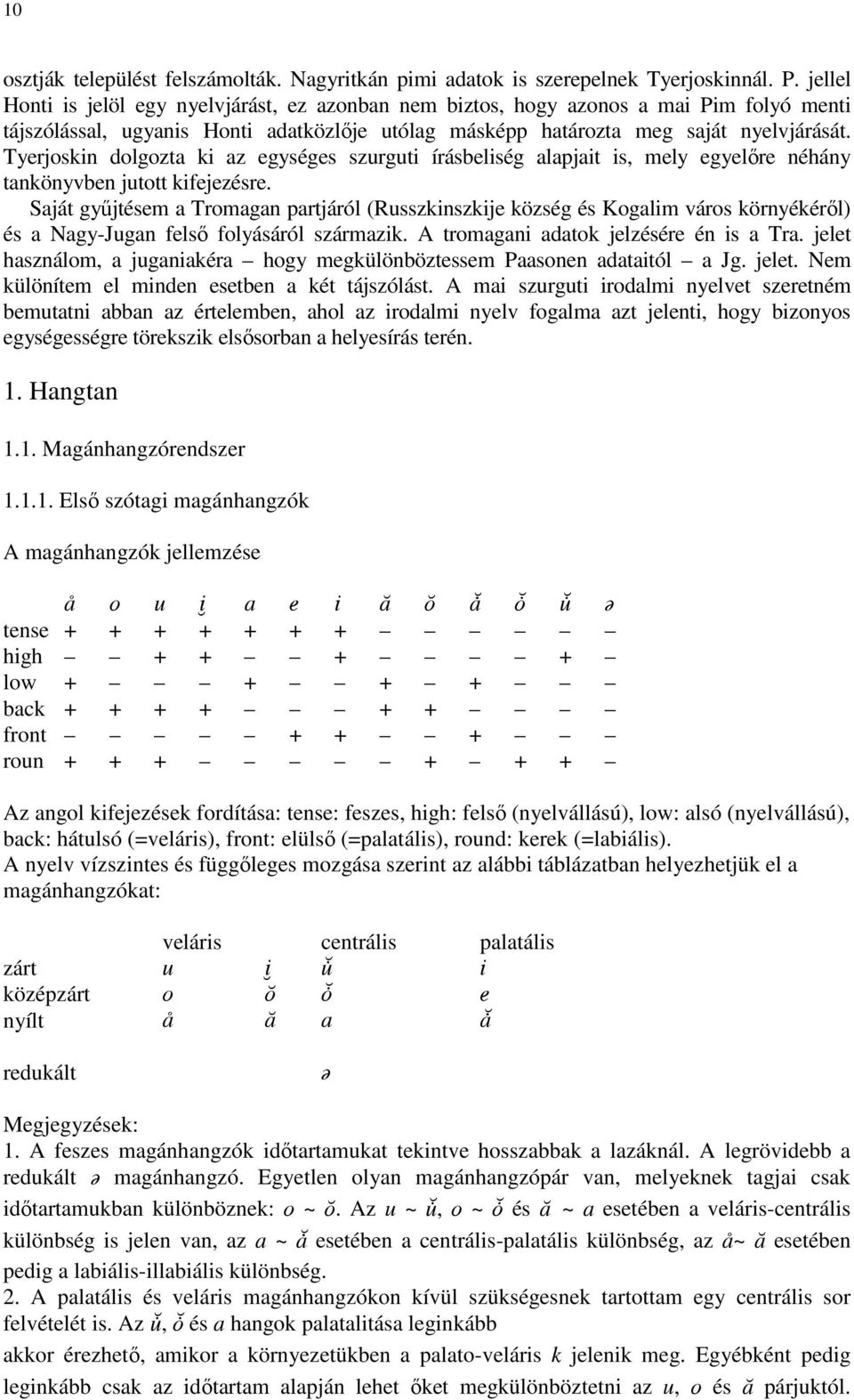 Tyerjoskin dolgozta ki az egységes szurguti írásbeliség alapjait is, mely egyelıre néhány tankönyvben jutott kifejezésre.