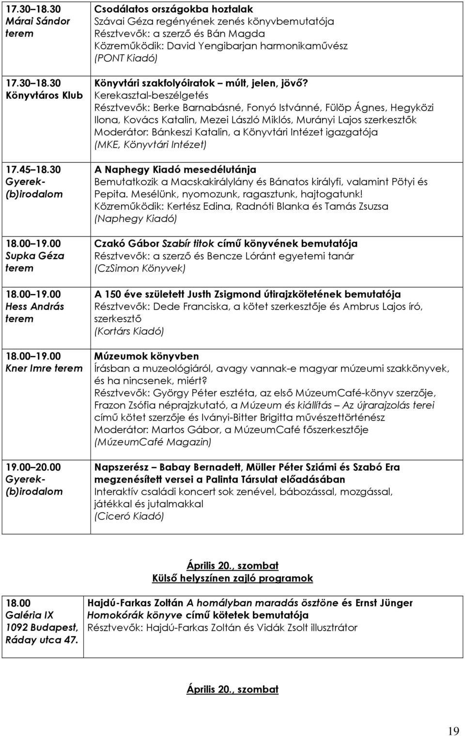 jövı? Kerekasztal-beszélgetés Résztvevık: Berke Barnabásné, Fonyó Istvánné, Fülöp Ágnes, Hegyközi Ilona, Kovács Katalin, Mezei László Miklós, Murányi Lajos szerkesztık Moderátor: Bánkeszi Katalin, a