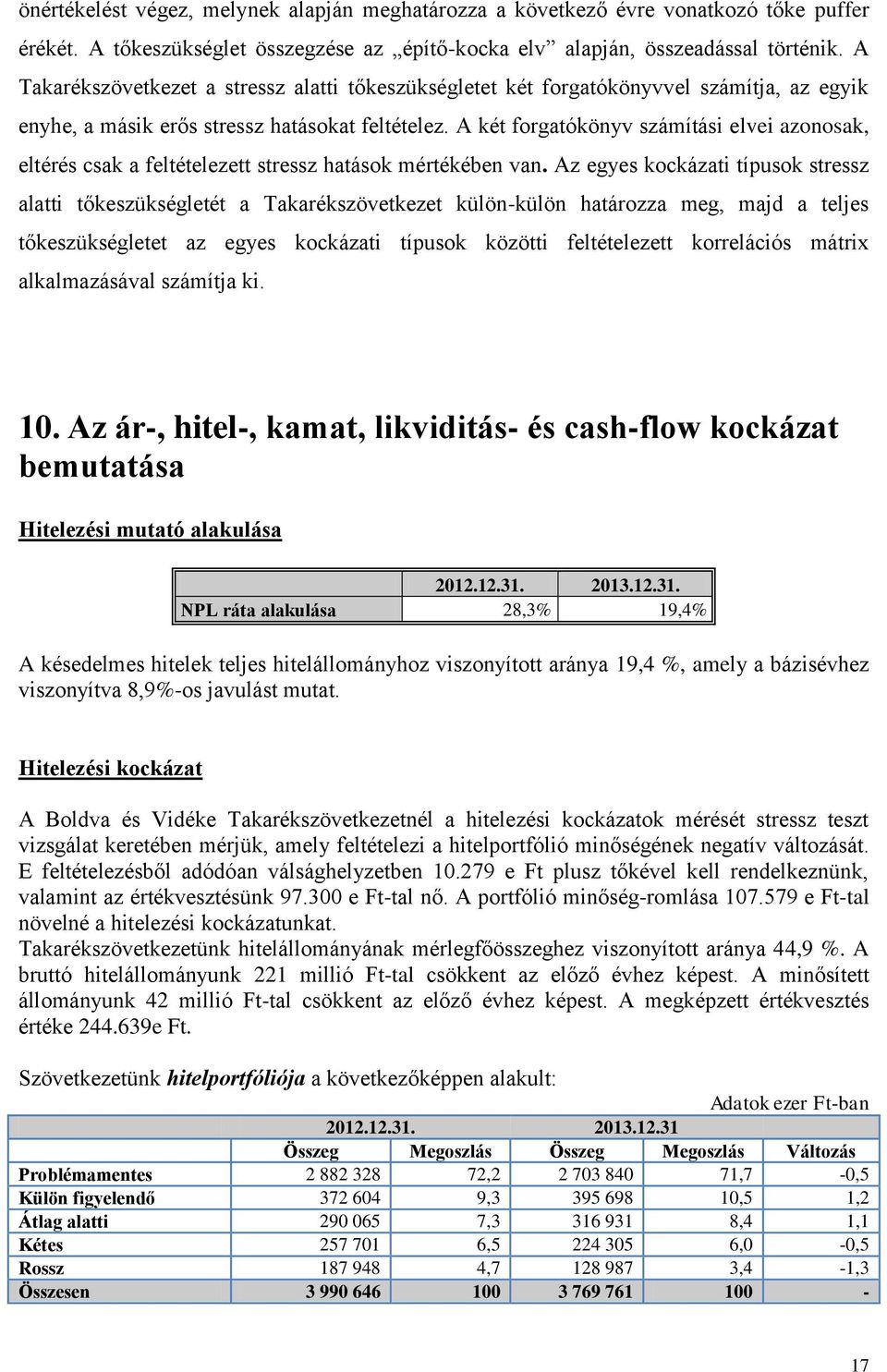 A két forgatókönyv számítási elvei azonosak, eltérés csak a feltételezett stressz hatások mértékében van.