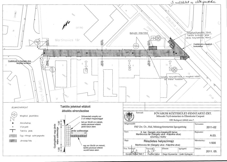 .. Takti is jeekke eáttt átkeés erendezése Süyesztett szegéy sr 2 cm eépő magasságga két sr 30x30 cm méretű, taktiis jezésse eáttt jeöő betn eem egy sr 30x30 cm méretű, takti is jezésse eáttt vezető