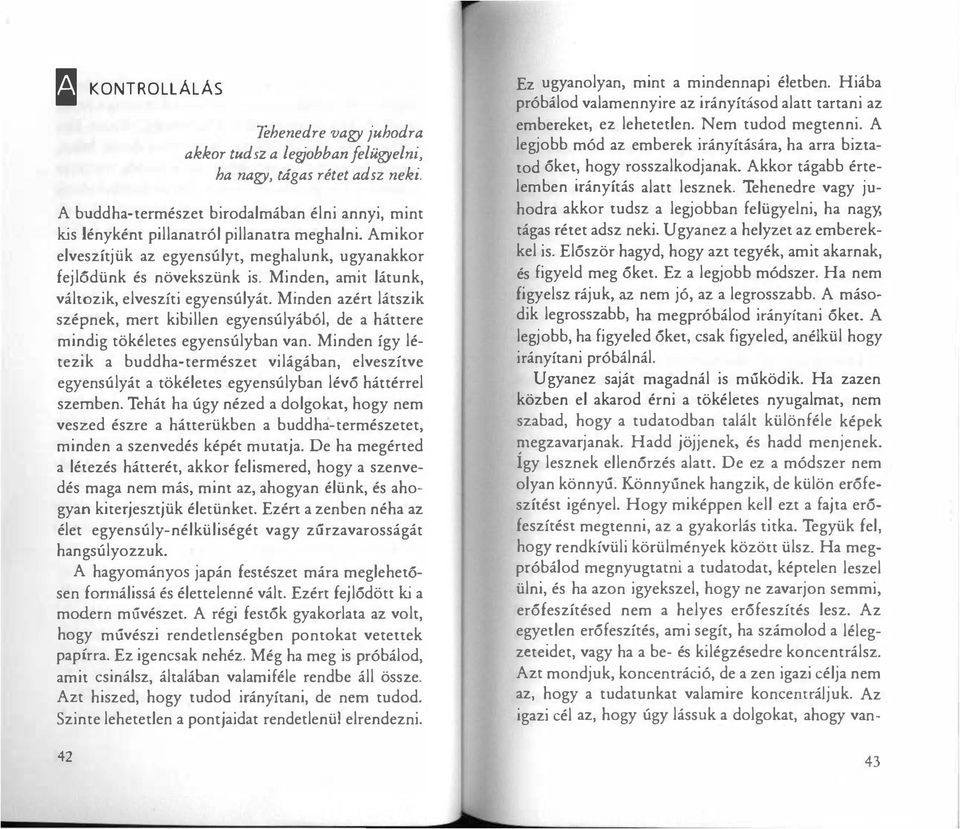 Minden, amit látunk, változik, elveszíti egyensúlyát. Minden azért látszik szépnek, mert kibillen egyensúlyából. de a háttere mindig tökéletes egyensúlyban van.