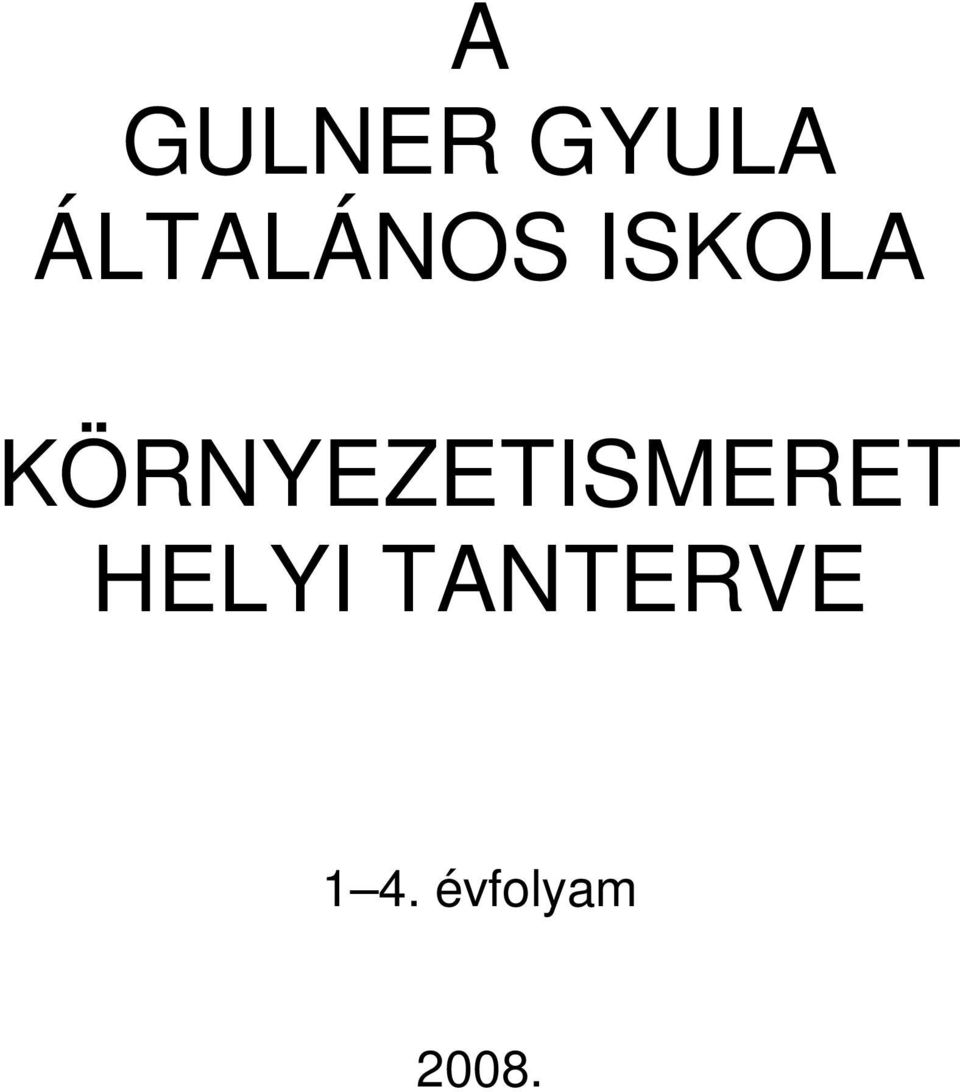 KÖRNYEZETISMERET