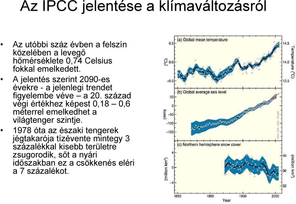 század végi értékhez képest 0,18 0,6 méterrel emelkedhet a világtenger szintje.